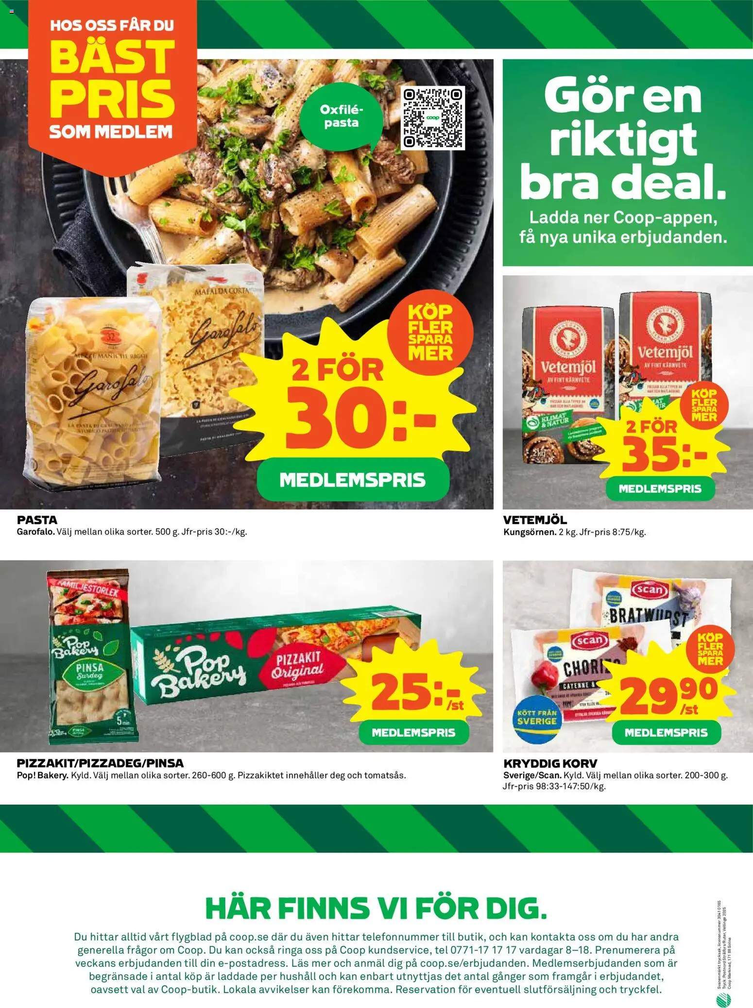 Coop reklamblad aktuell från 17.11.2025 | Sida: 4 | Produkter: Oxfilé, Pizzakit, Pasta