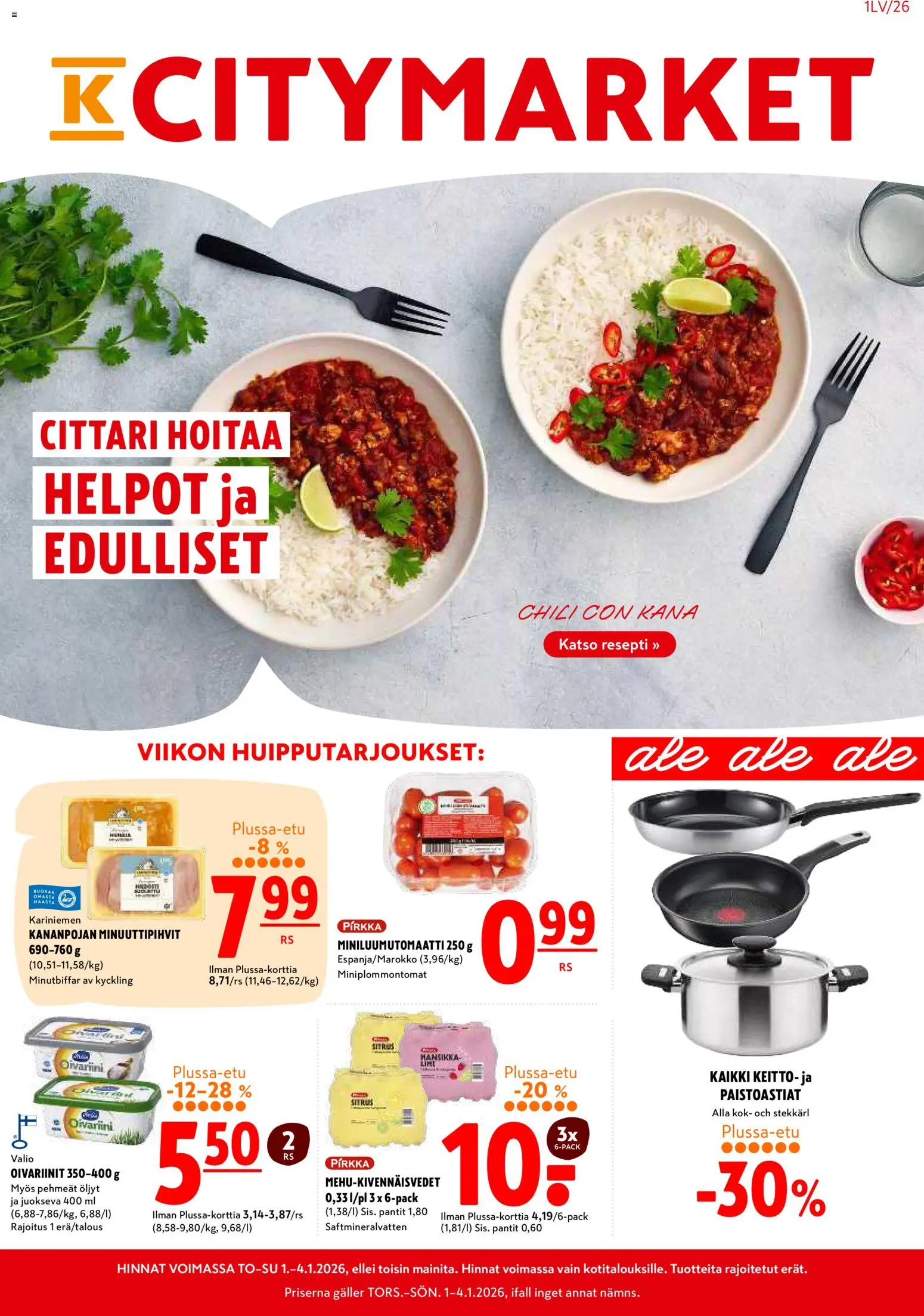 K-Citymarket tarjoukset – voimassa 01.01.2026 alkaen | Sivu: 1