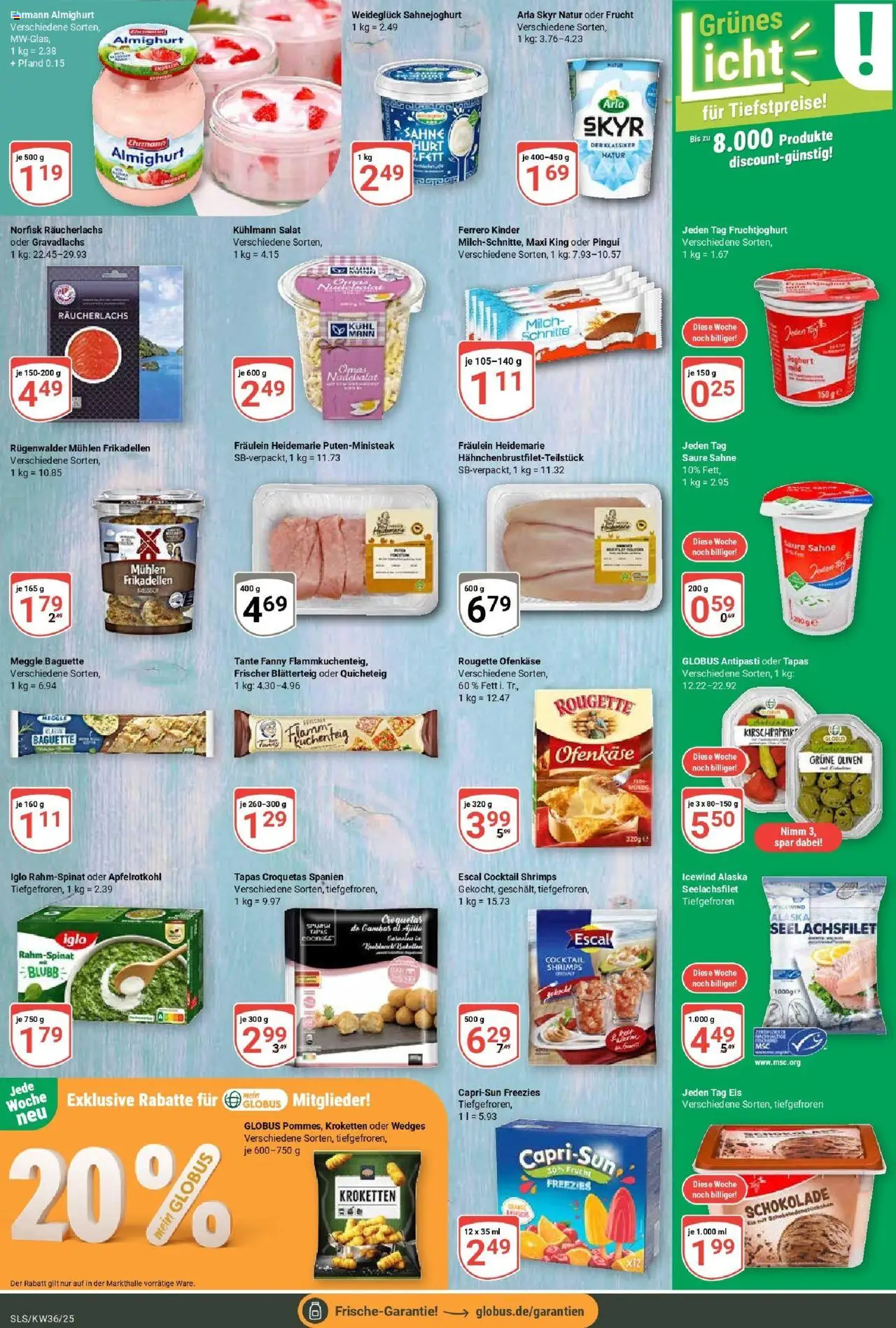 Globus prospekt Saarlouis	 – gültig ab 01.09.2025 | Seite: 13 | Produkte: Milch, Joghurt, Skyr, Arla skyr