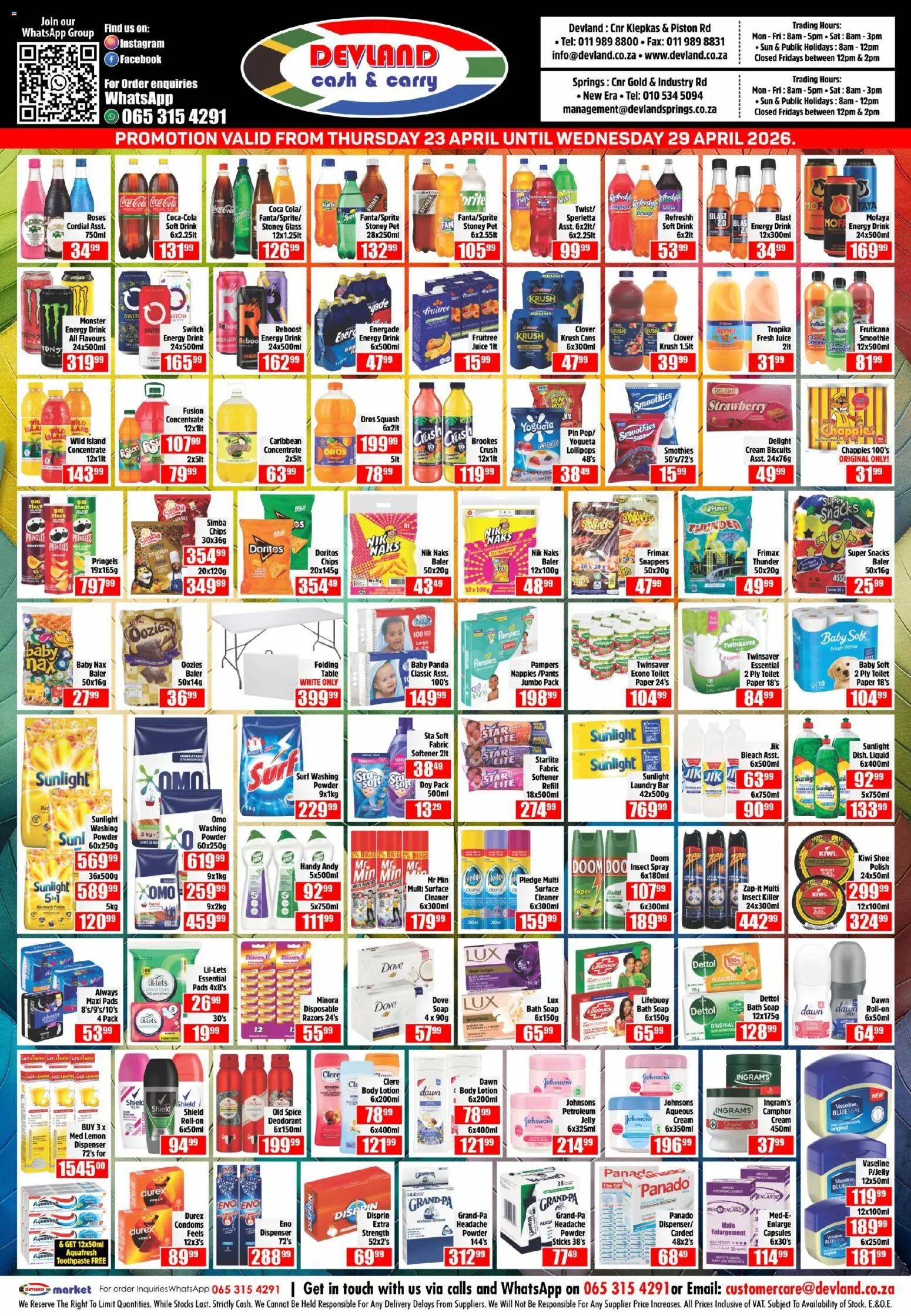 New Devland catalogue – valid from 23.04.2026 | Page: 2 | Products: Bath, Kiwi, Toothpaste, Nappies