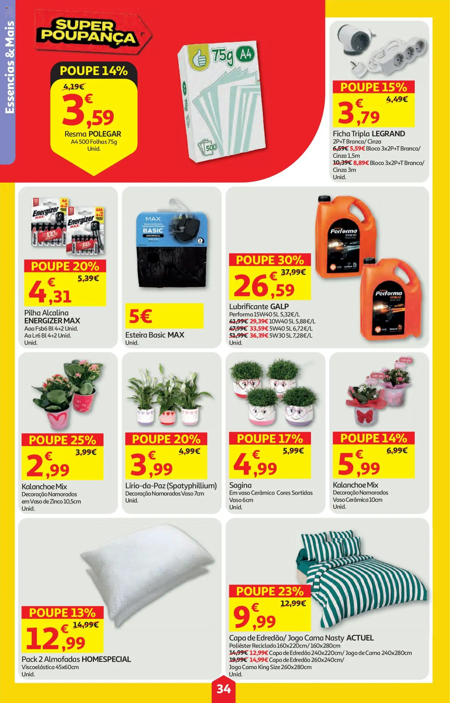 Auchan folheto │ válido de 05.02.2026 | Página: 34 | Produtos: Jogo de cama, Esteira, Cama, Vaso