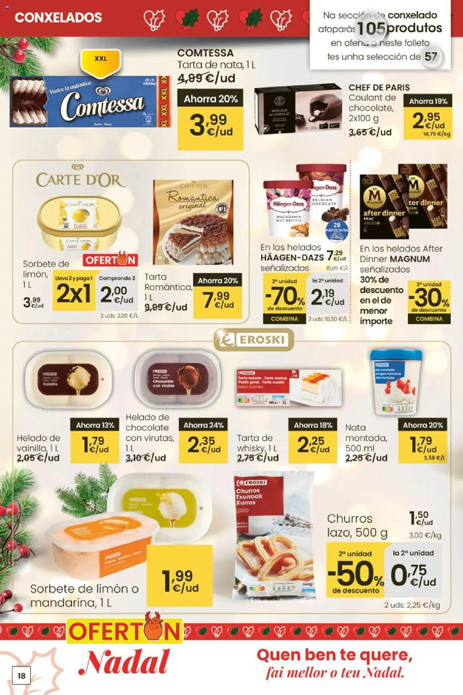 Eroski - Center │ válido desde el 18.12.2025 | Página: 18 | Productos: Chocolate, Té, Helado