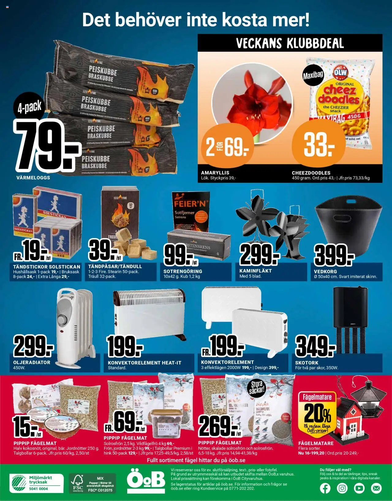 ÖoB reklamblad aktuell från 06.10.2025 | Sida: 12 | Produkter: Fågelmat, Jordnötter, Fågelmatare, Ring