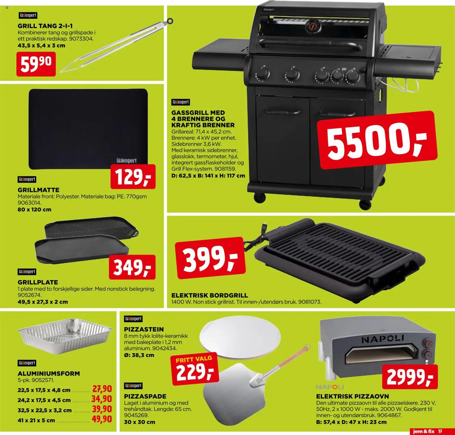 {H1} | Side: 17 | Produkter: Pizzaovn, Bag, Plate, Grill