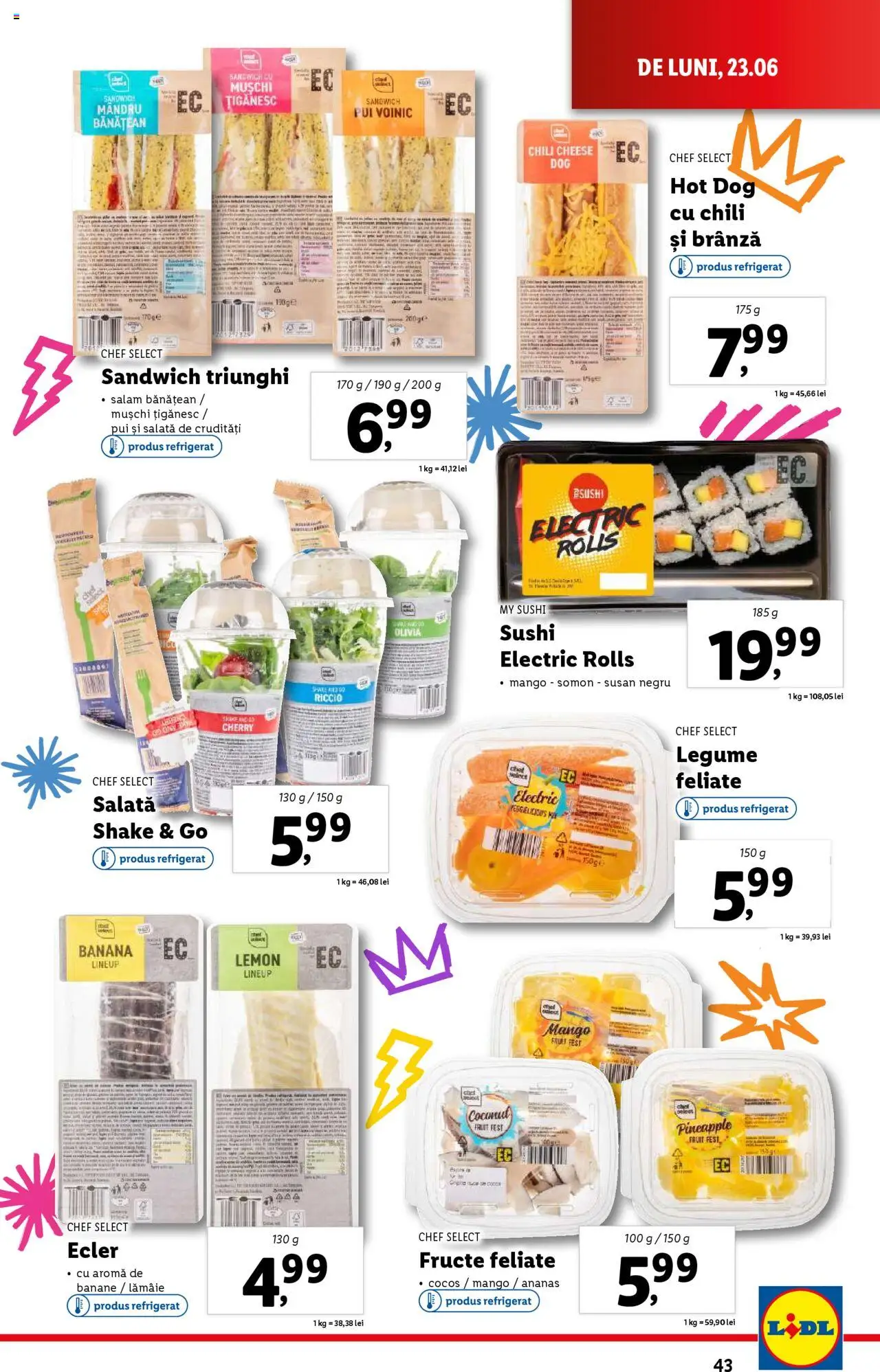 Catalog Lidl – valabil de la 23.06.2025 | Pagină: 43 | Produse: Hacıyatmaz Kedi Oyuncağı, Salată, Shake, Lămâie