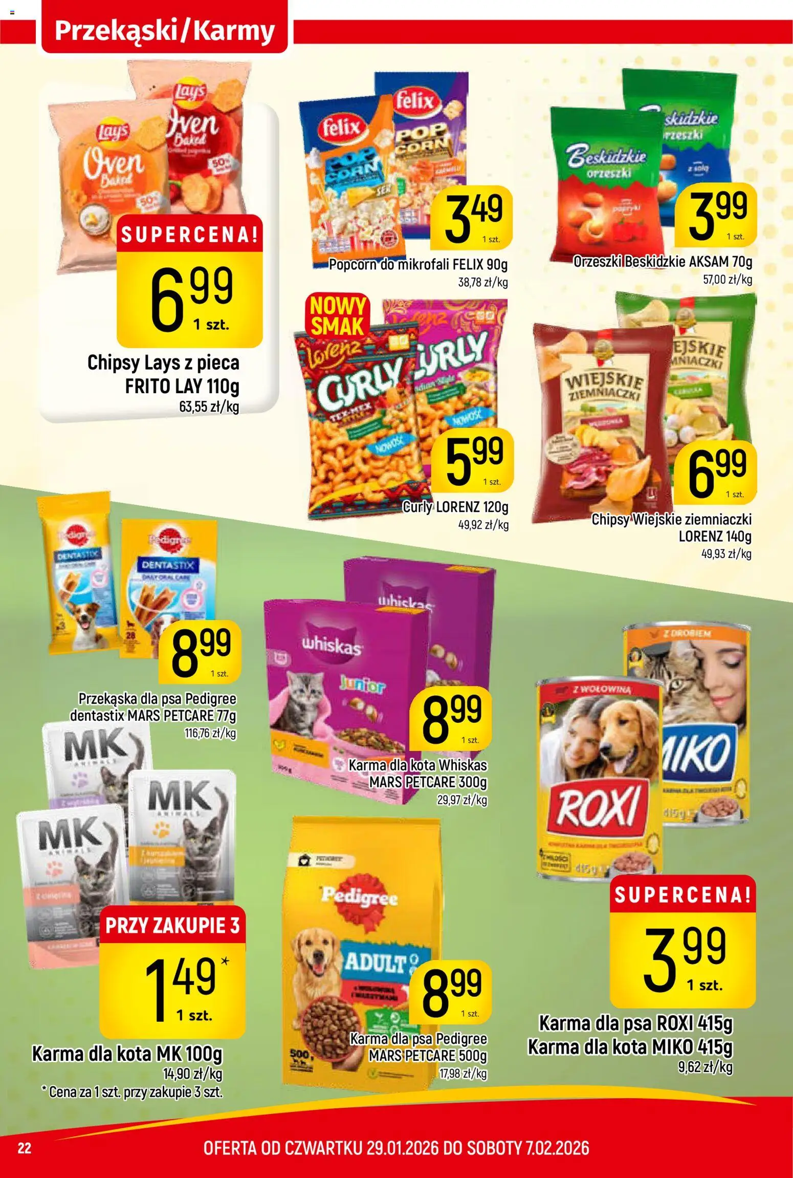 Piotruś Pan Gazetka od 29.01.2026 | Strona: 22 | Produkty: Chipsy, Pedigree, Ziemniaczki, Karma dla psa