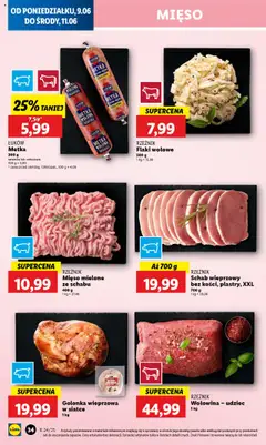Lidl Gazetka od 09.06.2025 | Strona: 36 | Produkty: Schab wieprzowy, Golonka wieprzowa, Mięso mielone, Metka cebulowa
