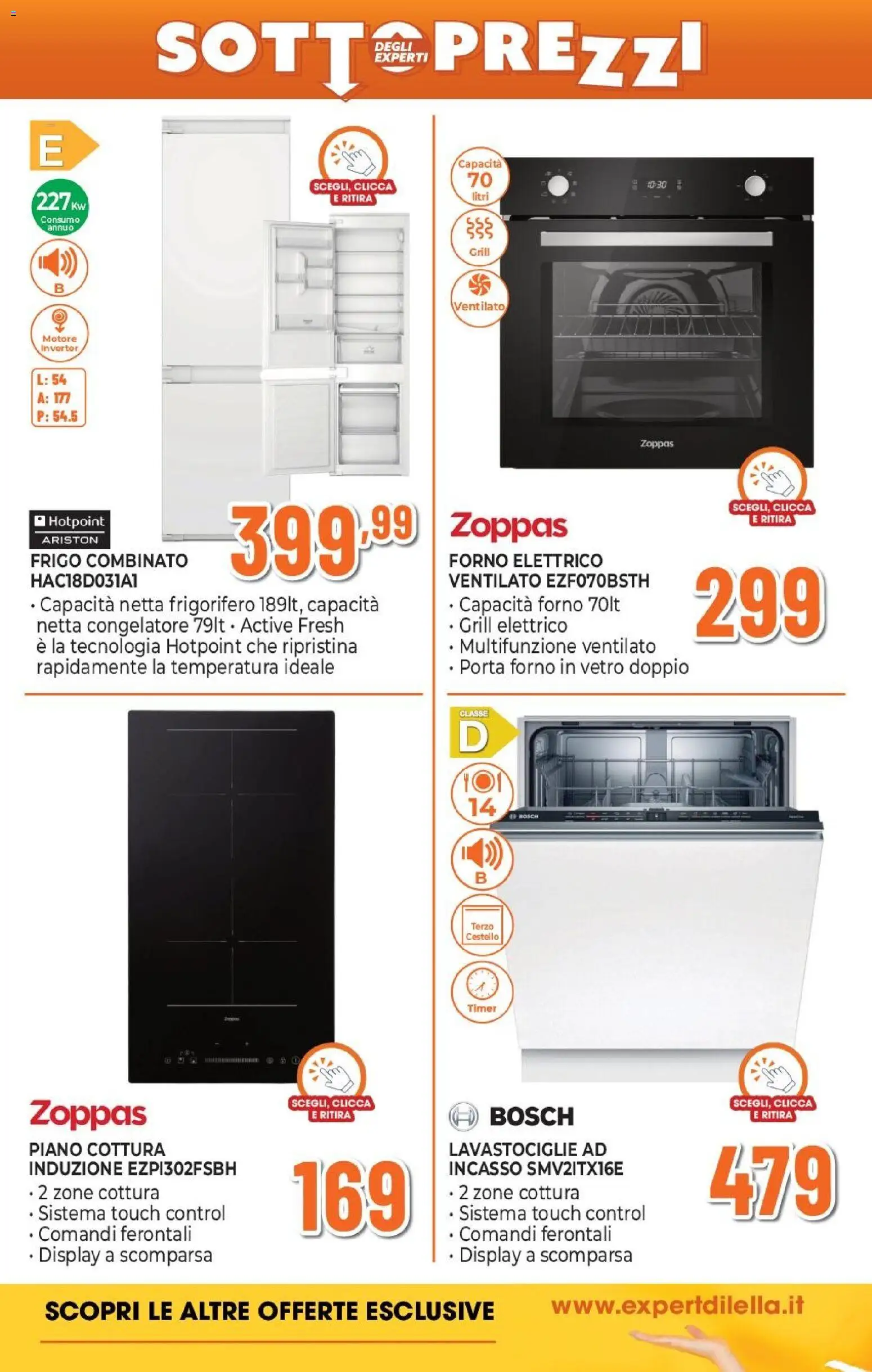 Volantino Expert del 26.02.2026 | Pagina: 21 | Prodotti: Piano cottura, Frigorifero, Congelatore, Forno elettrico