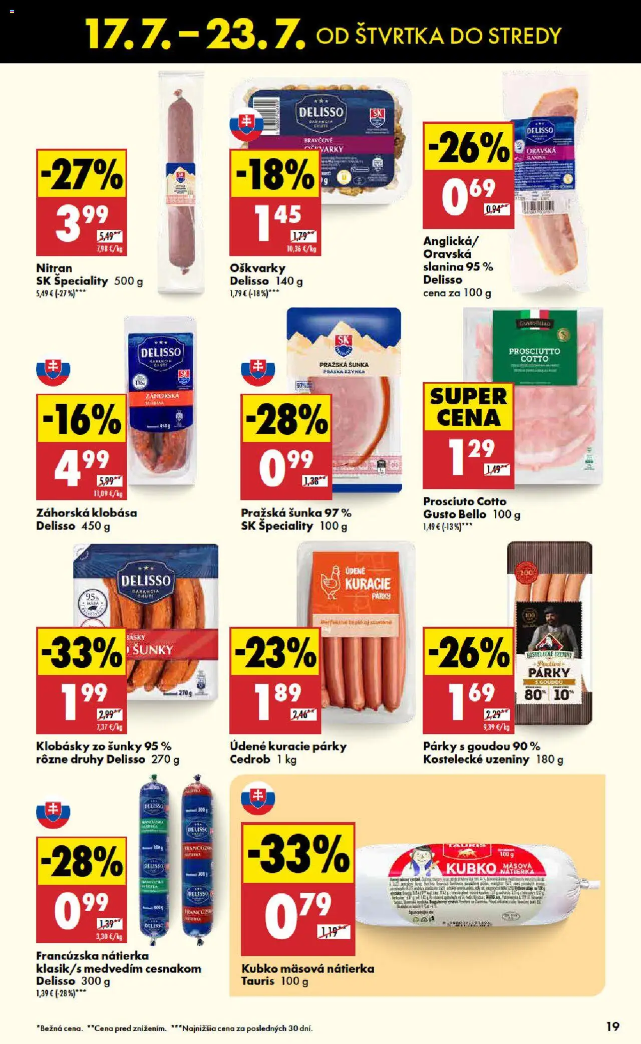 Biedronka leták │ platný od 17.07.2025 | Strana: 19 | Produkty: Šunka, Slanina, Klobása, Párky