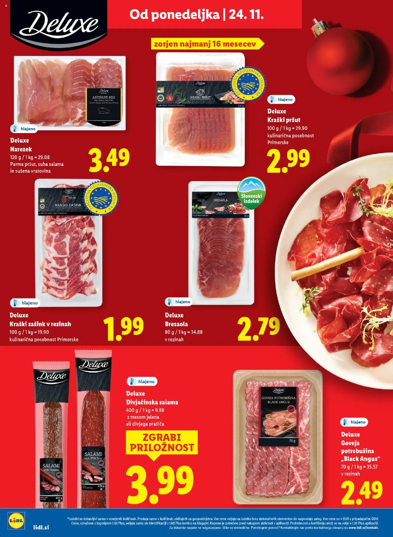 Novi Lidl katalog ponudbe – veljaven od 24.11.2025 | Stran: 38 | Izdelki: Pršut, Vratovina, Narezek, Salama
