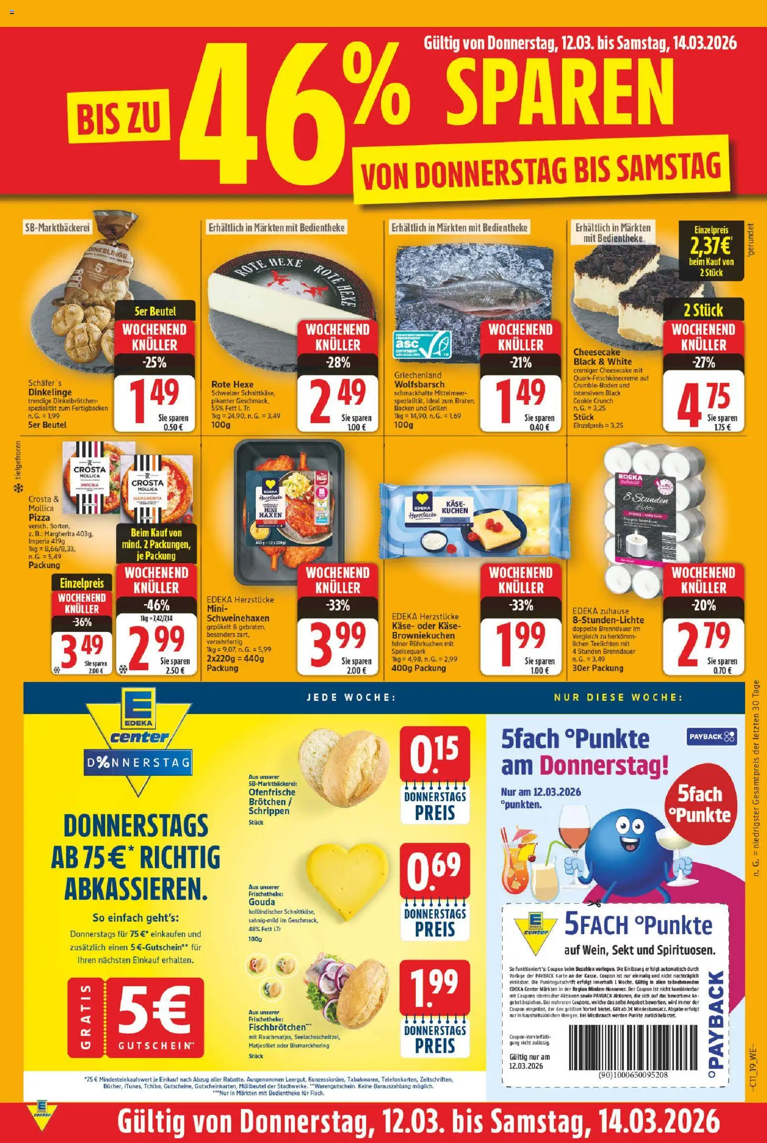 E center Prospekt 	 – gültig ab 09.03.2026 | Seite: 23 | Produkte: Käse, Sekt, Gouda, Pizza