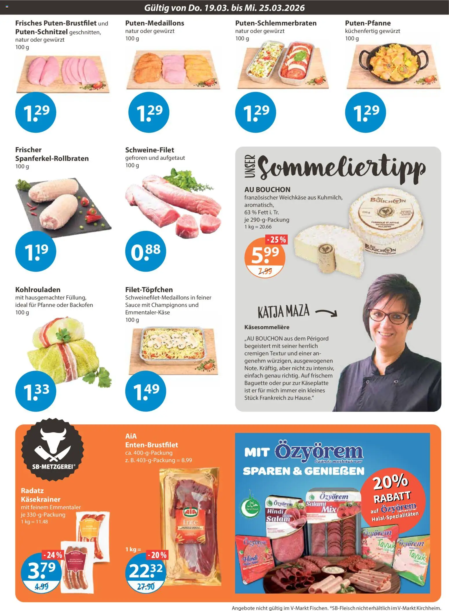 V-Markt - Schwaben/Oberbayern – gültig ab 19.03.2026 | Seite: 3 | Produkte: Käsekrainer, Schweinefilet, Champignons, Salami