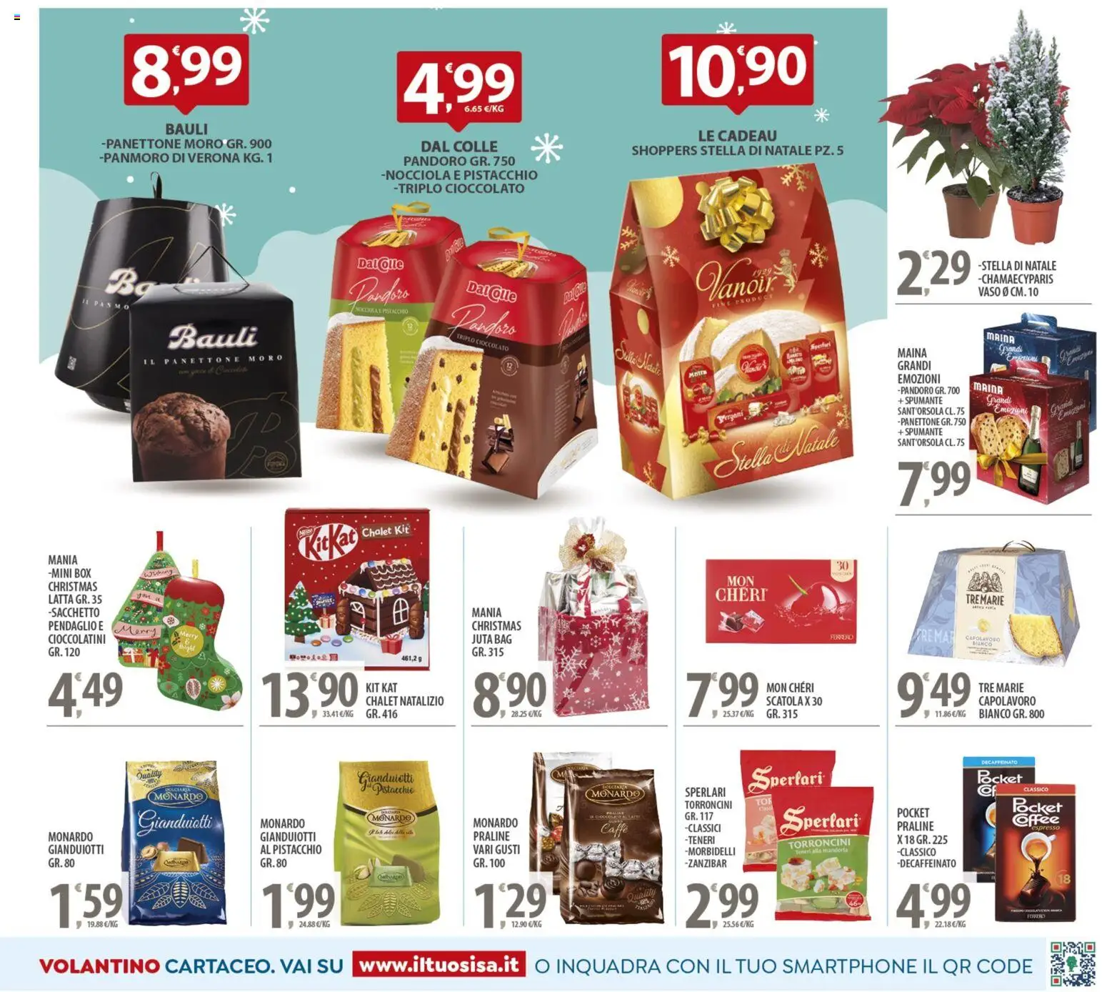 Volantino SISA del 25.11.2025 | Pagina: 13 | Prodotti: Pandoro, Panettone, Cioccolatini, Scatola