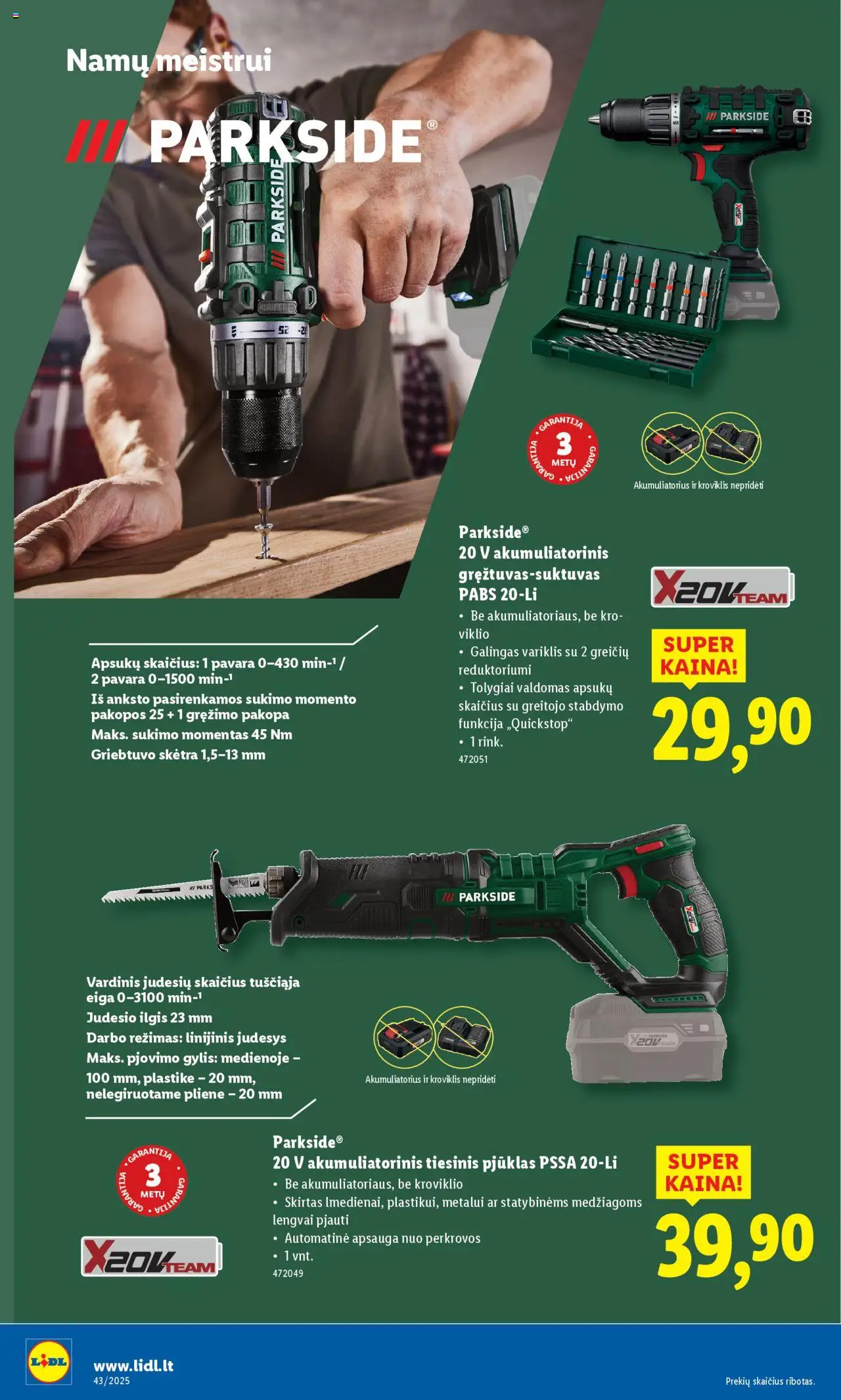 LIDL akcijos nuo 20.10.2025 | Puslapis: 4 | Prekių: Akumuliatorius