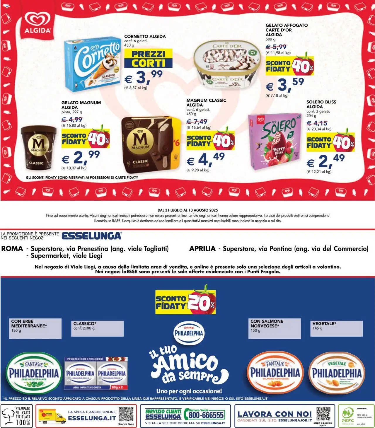 Volantino Esselunga S del 31.07.2025 | Pagina: 24 | Prodotti: Salmone, Cornetto, Gelato, Pomodori
