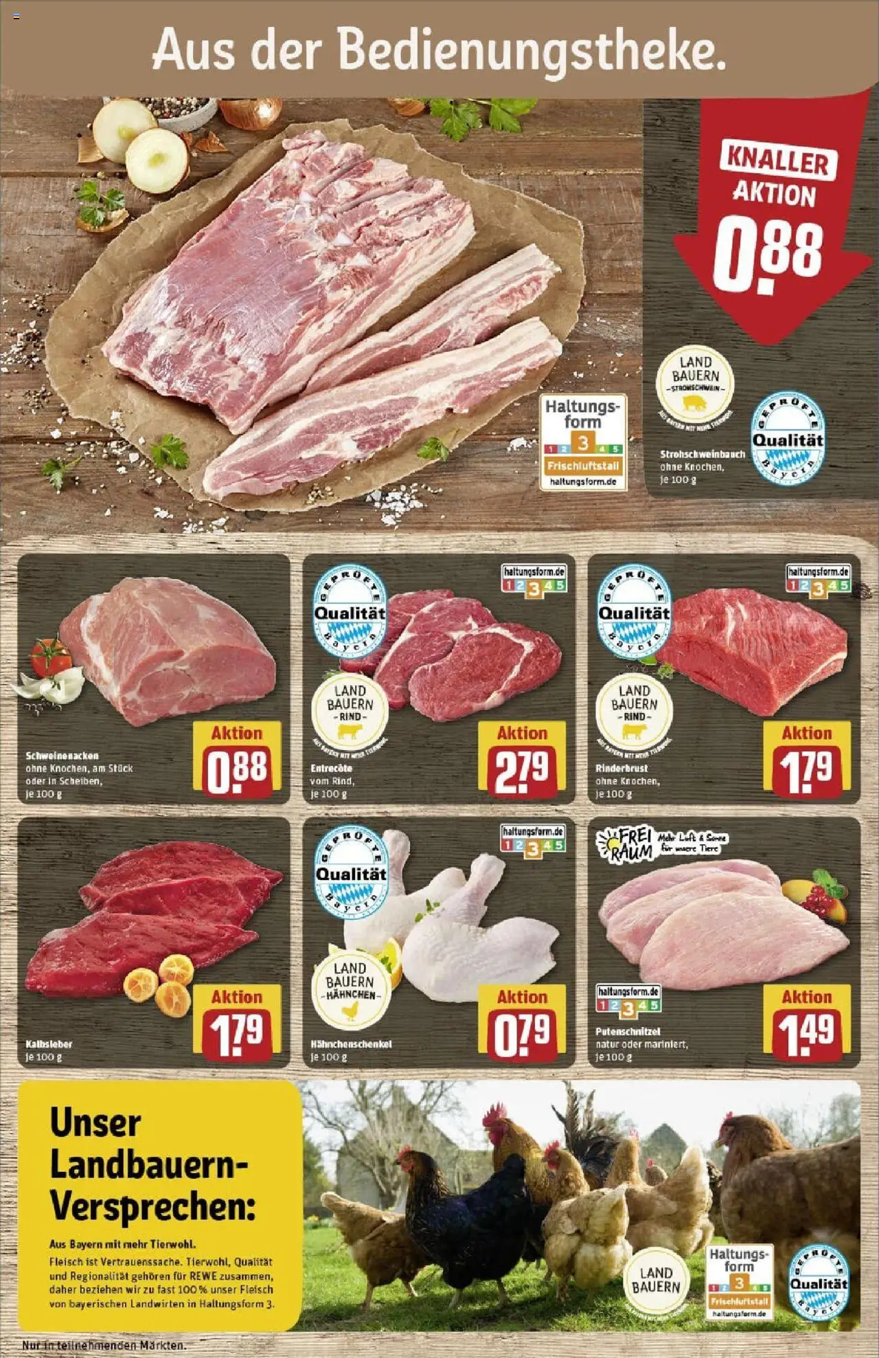 Rewe prospekt Höchberg	 - gültig ab dem 24.08.2025 | Seite: 10 | Produkte: Hahnchen, Entrecote, Kalbsleber, Fleisch