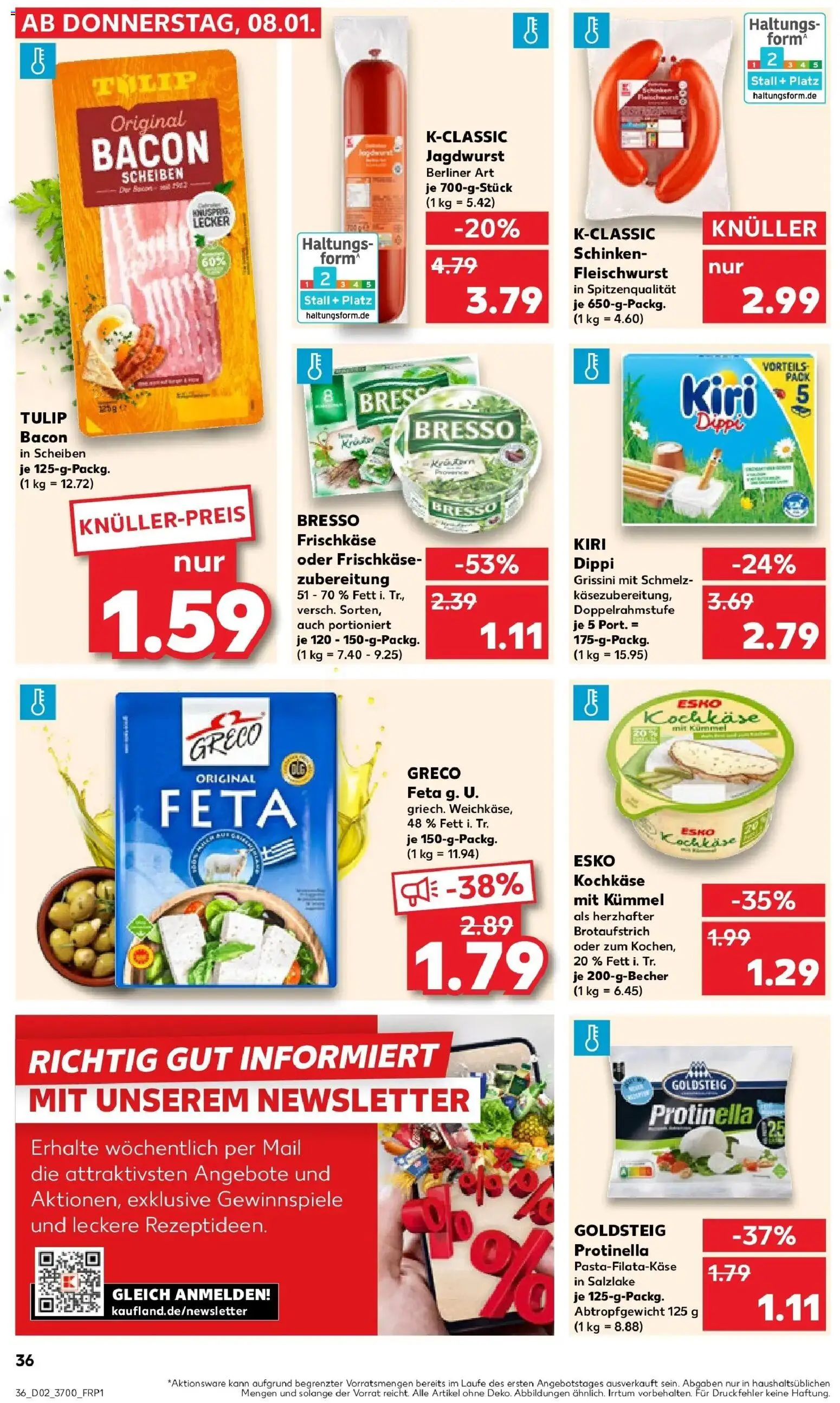 Kaufland prospekt Leipzig	 – gültig ab 11.01.2026 | Seite: 36 | Produkte: Feta, Bresso, Schinken, Frischkase