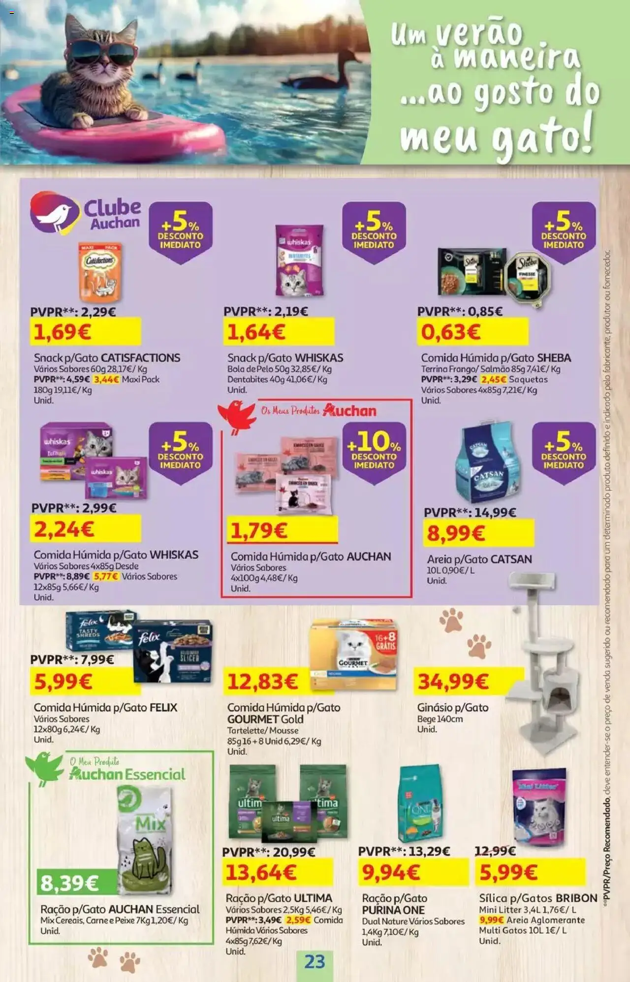 Auchan - Folheto Viagem e Praia │ válido de 02.06.2025 | Página: 23 | Produtos: Purina one, Areia, Salmão, Peixe