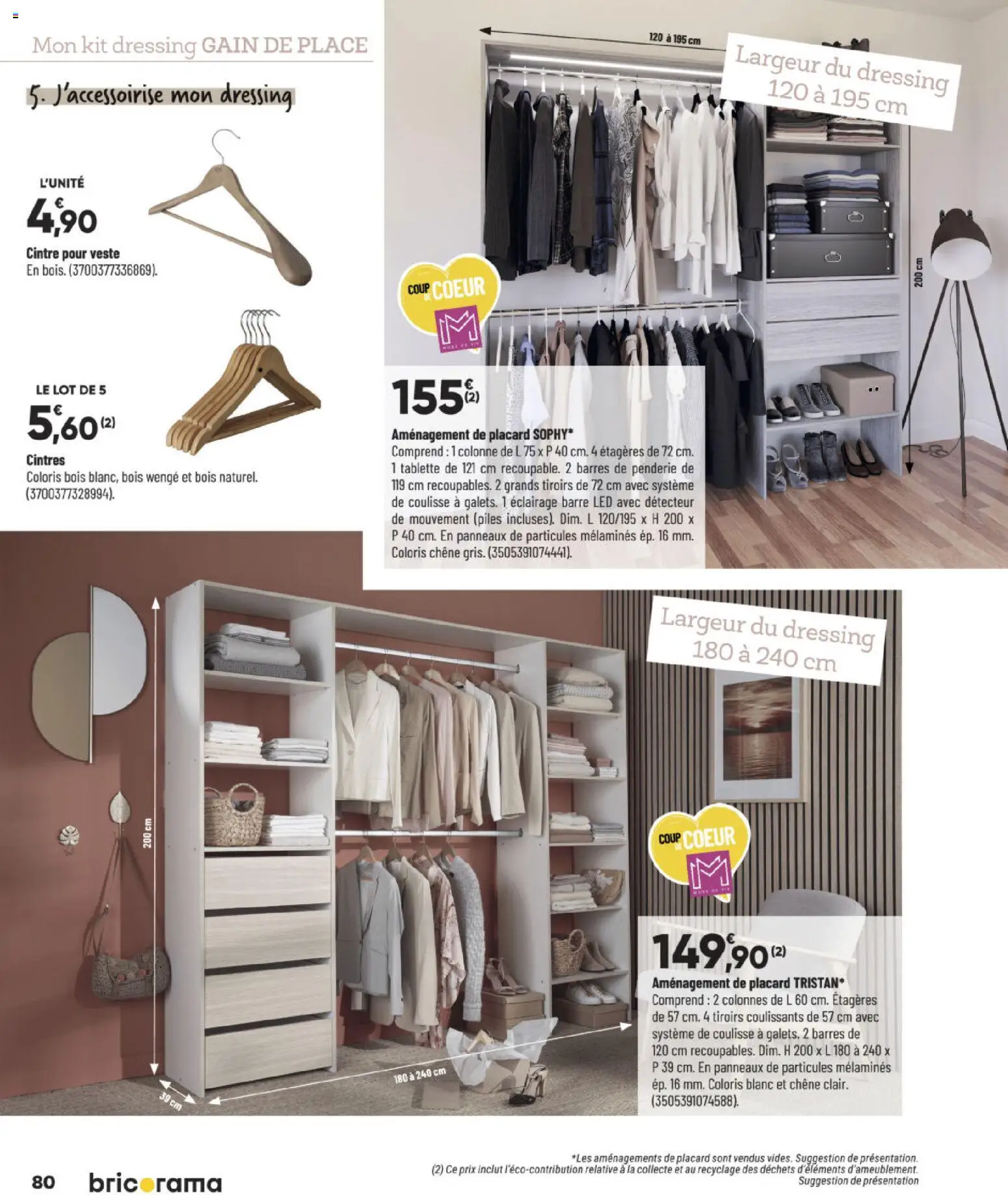 {H1} | Page: 80 | Produits: Tablette, Kit dressing, Tiroirs, Veste