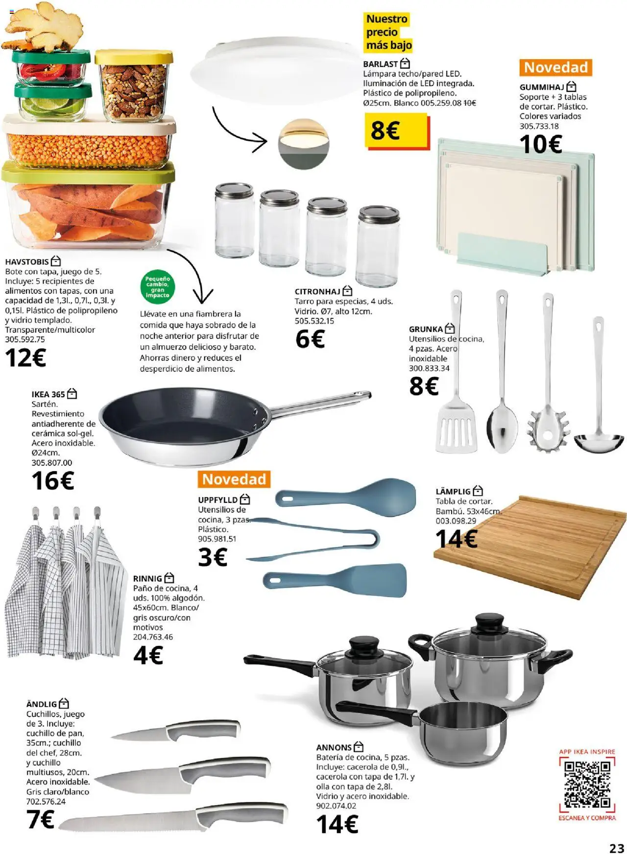 Catálogo IKEA Precios bajos.  │ válido desde el 01.09.2025 | Página: 23 | Productos: Galette de chaise, Κούβα, Batería, Lámpara