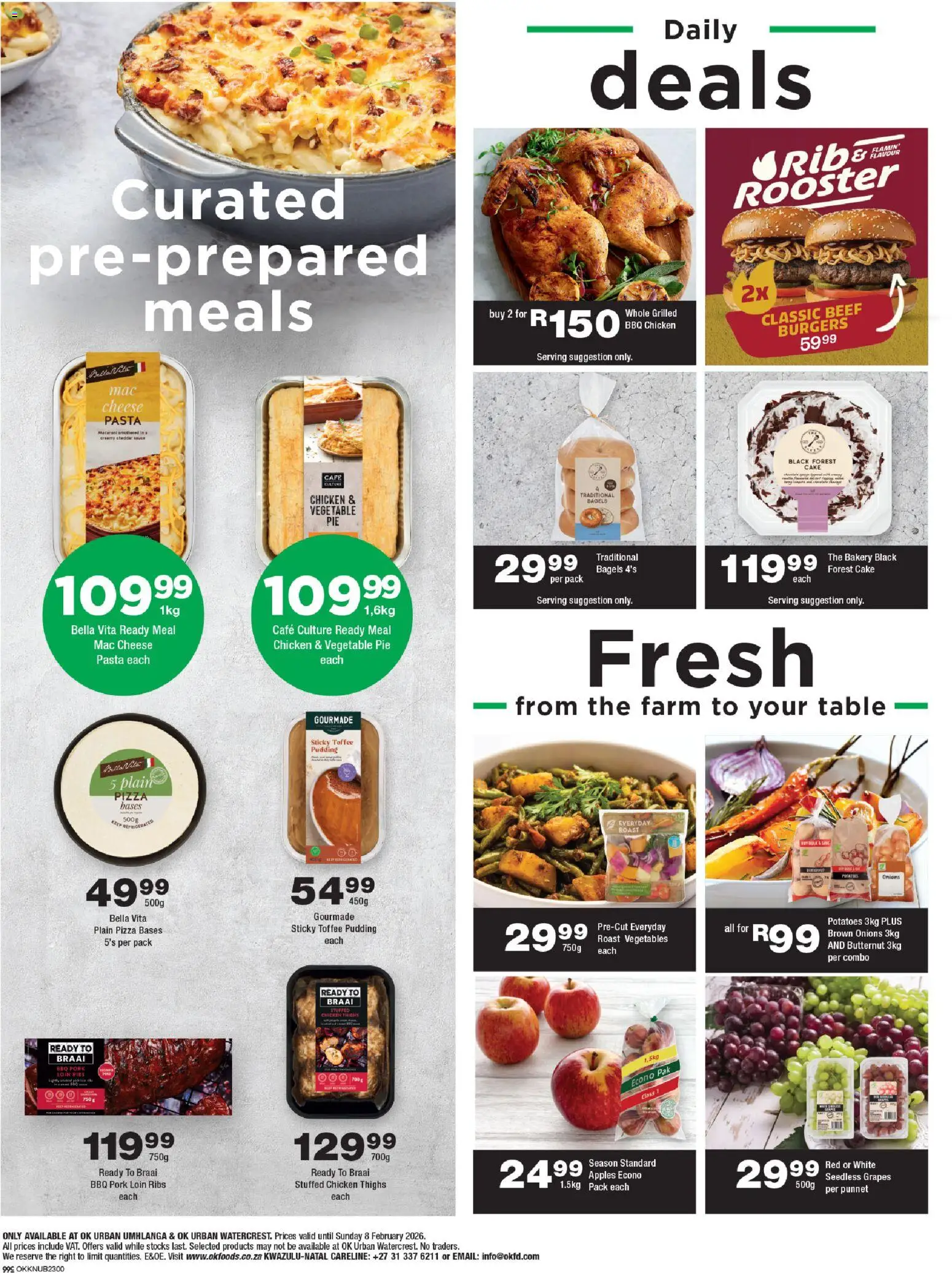 New OK Foods catalogue – valid from 21.01.2026 | Page: 2 | Products: Cake, Pizza, Chicken, Onions