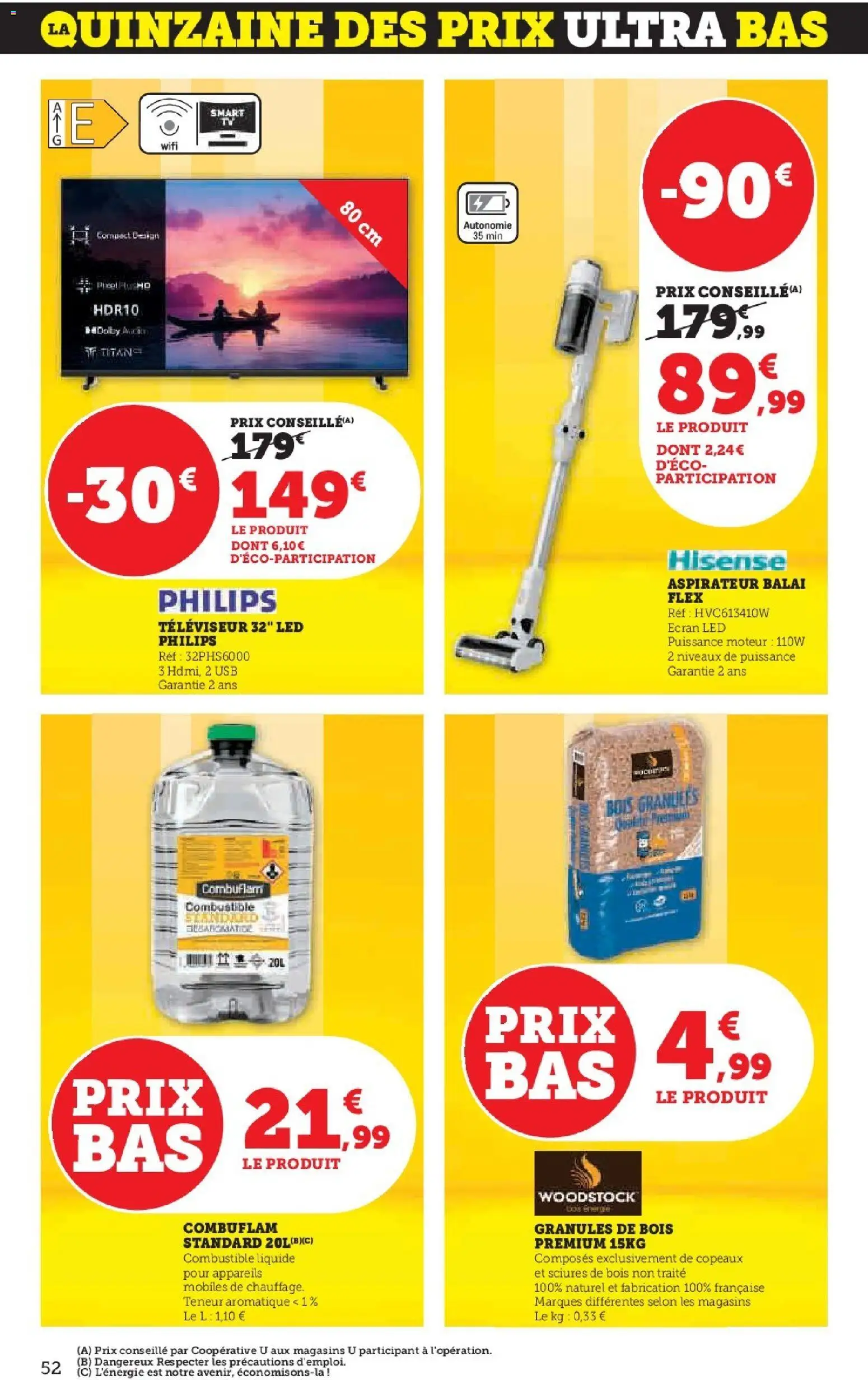 {H1} | Page: 52 | Produits: USB, Granules de bois, Televiseur, Aspirateur balai