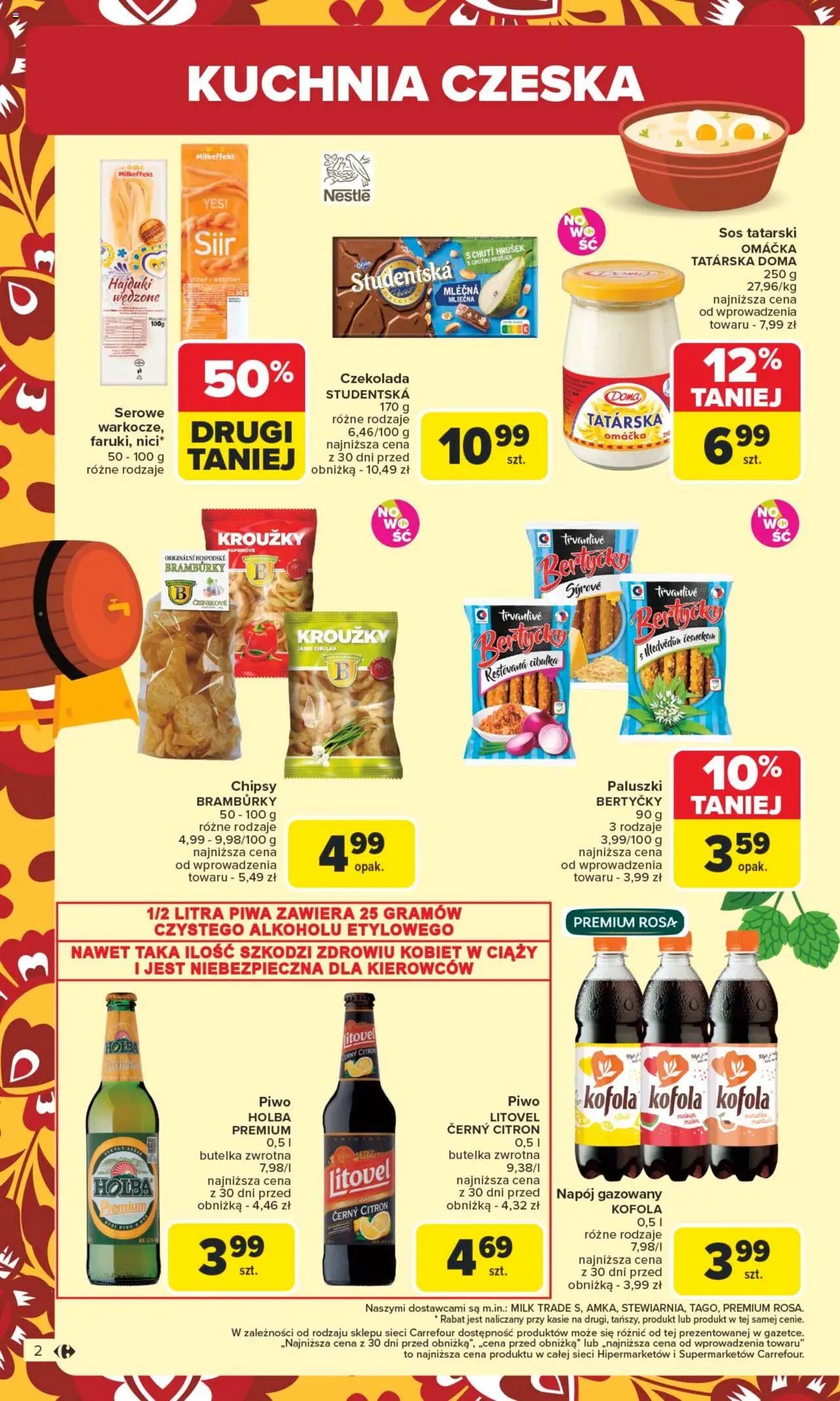 Carrefour Gazetka - Kuchnia słowiańska od 04.08.2025 | Strona: 2 | Produkty: Chipsy, Sos tatarski, Czekolada, Piwo