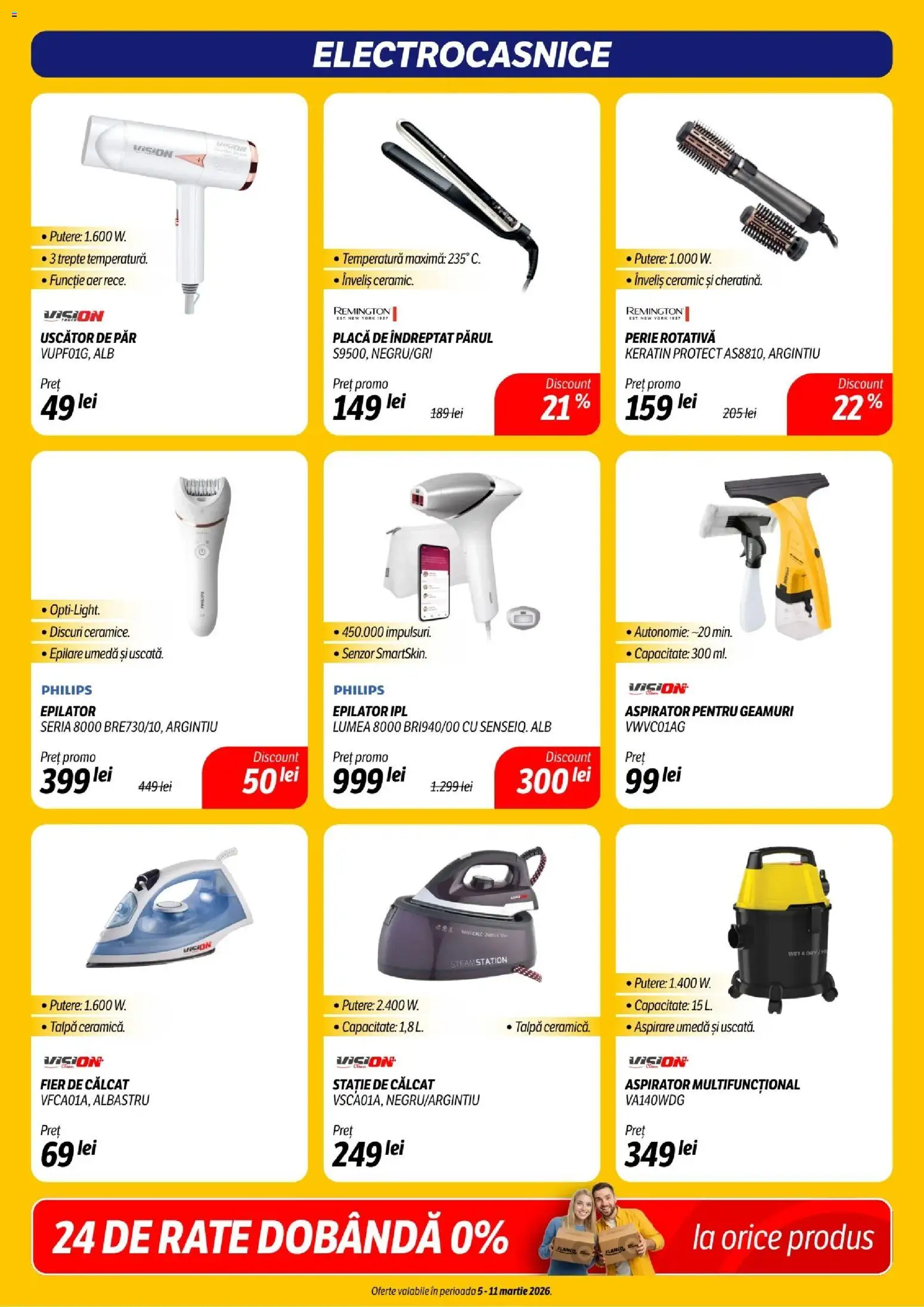 Noul catalog Flanco – valabil de la 05.03.2026 | Pagină: 17 | Produse: Perie rotativă, Uscător, Epilator, Perie