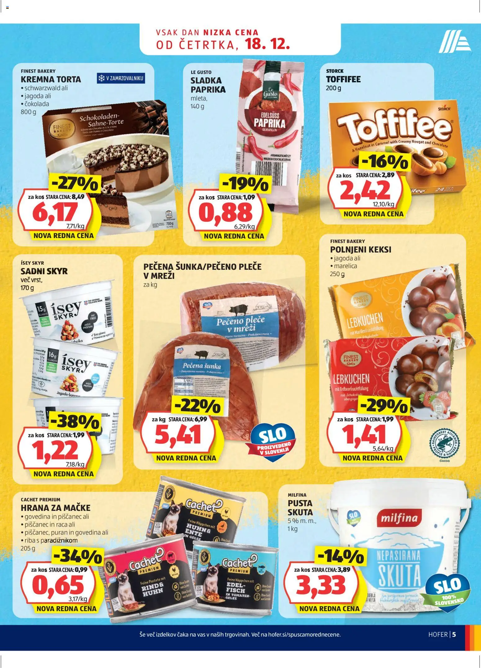 Hofer SI katalog | vrijedi od 18.12.2025 | Stranica: 5 | Proizvodi: Šunka, Govedina, Paprika, Hrana za mačke