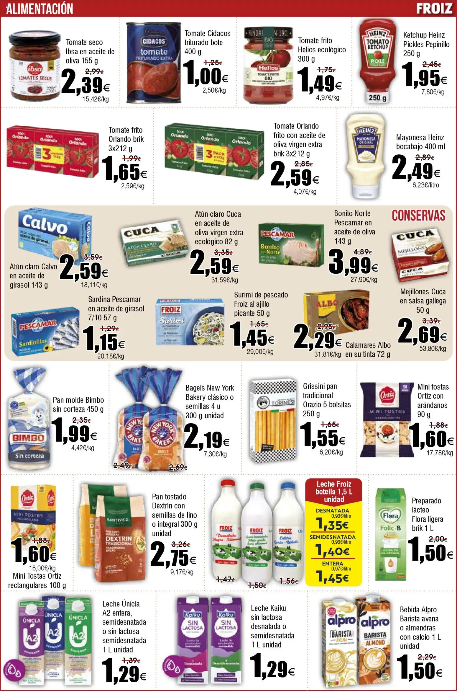 Froiz folleto │ válido desde el 12.11.2025 | Página: 11 | Productos: Pan, Aceite de girasol, Οθόνη προβολής, Atún claro