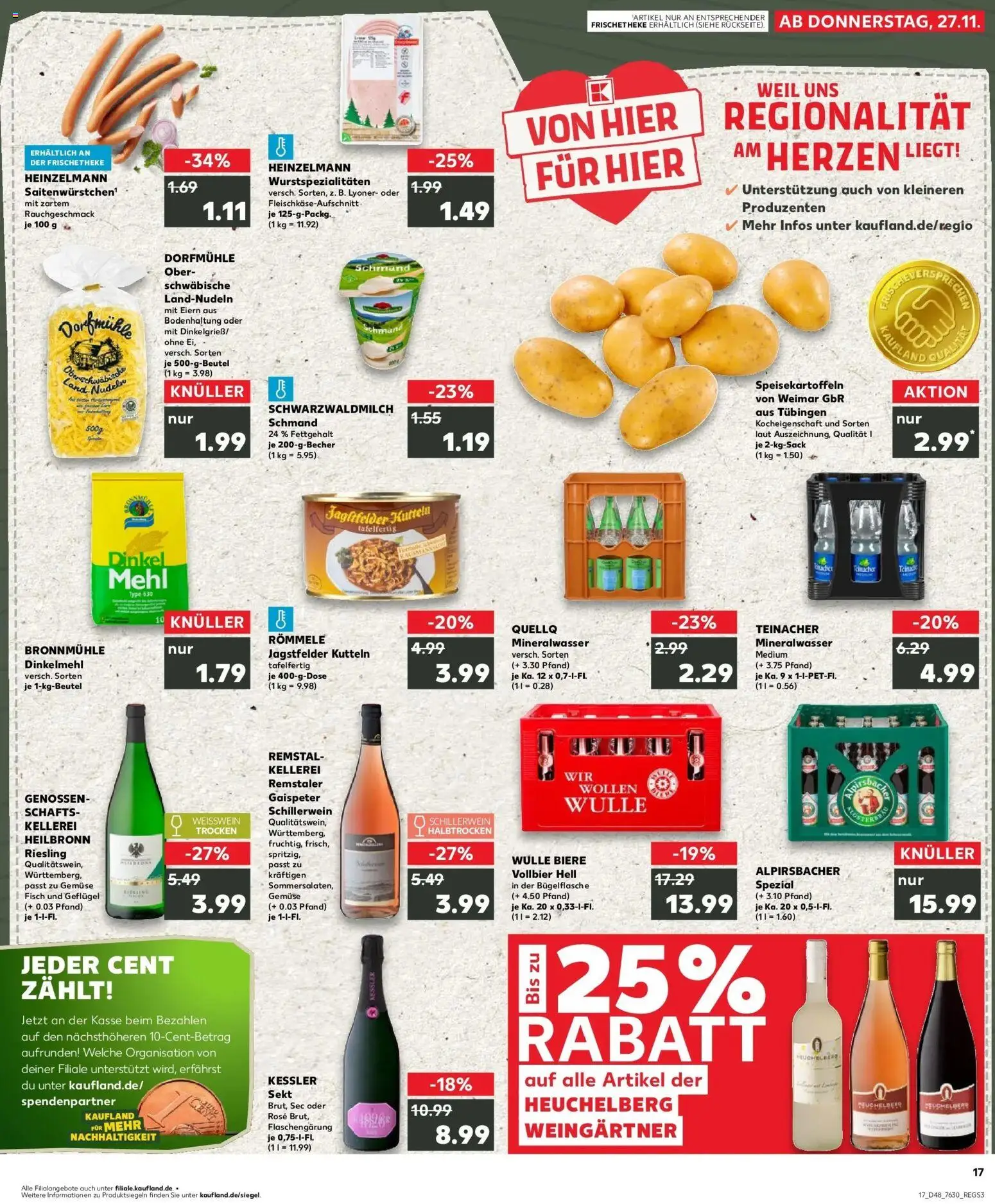 Kaufland prospekt Herrenberg	 – gültig ab 30.11.2025 | Seite: 17 | Produkte: Mehl, Weißwein, Mineralwasser, Fisch