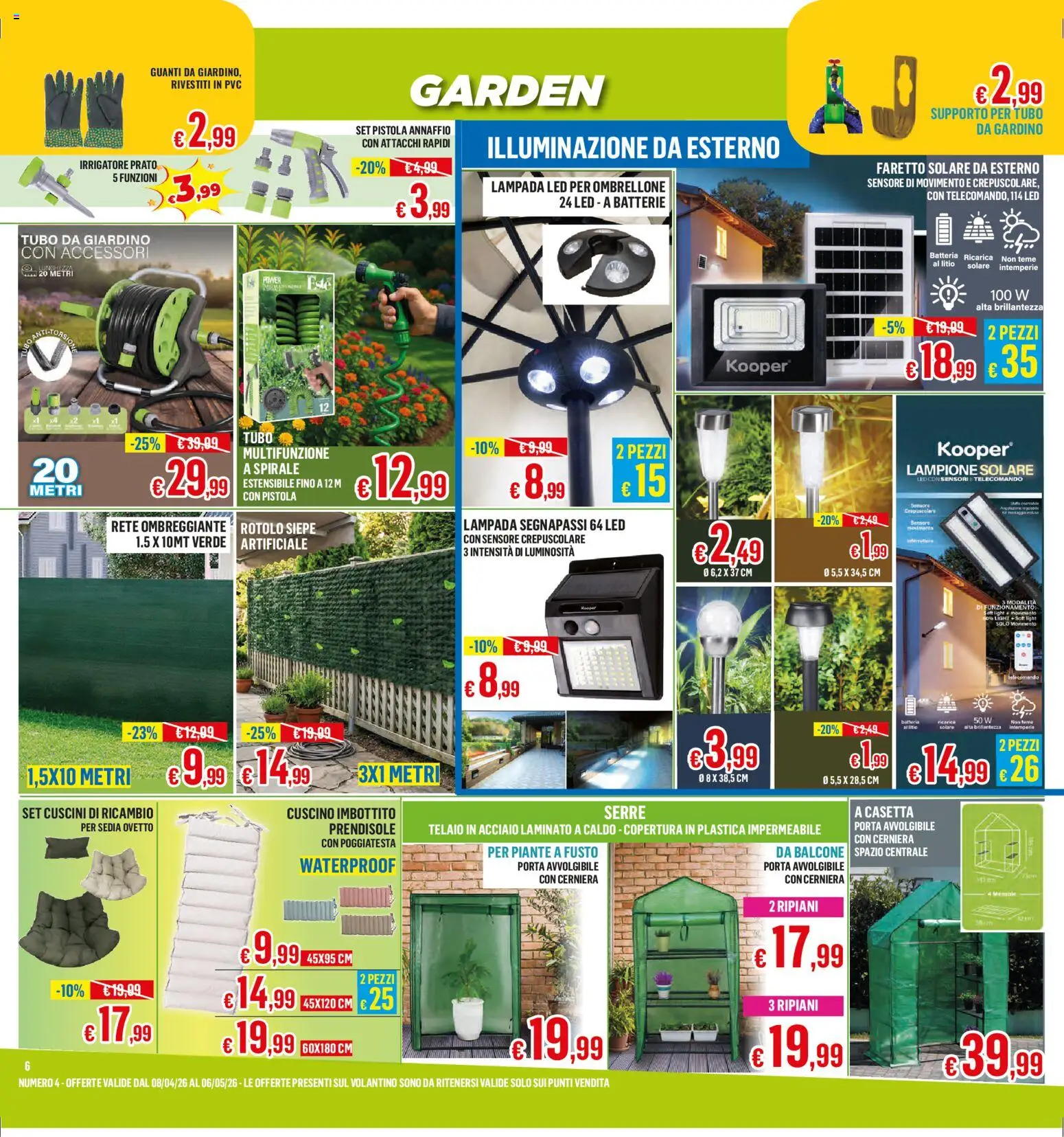 Volantino Satur del 08.04.2026 | Pagina: 6 | Prodotti: Telecomando, Guanti, Irrigatore, Batterie