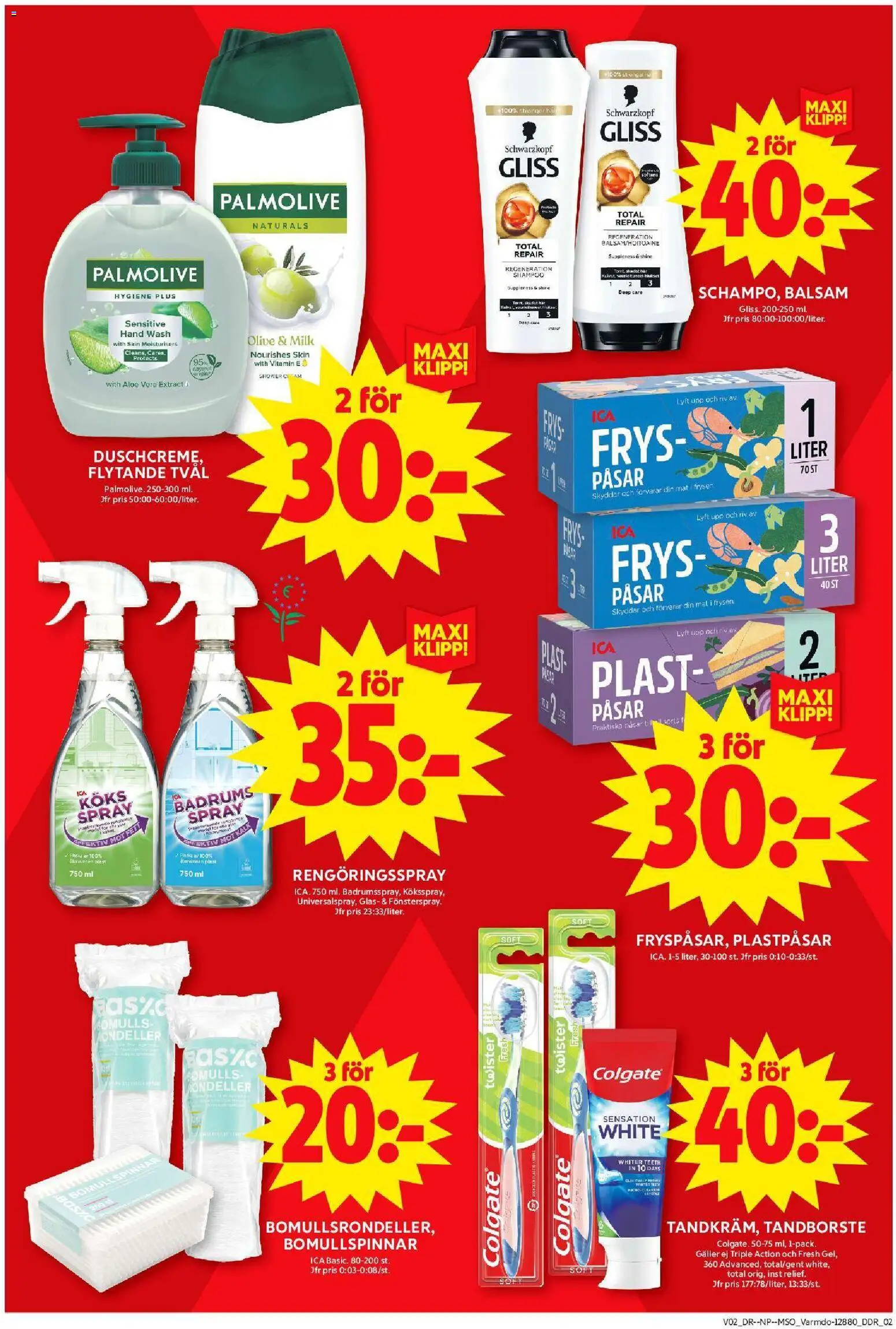 ICA Maxi reklamblad aktuell från 05.01.2026 | Sida: 8 | Produkter: Tandborste, Galler, Rengöringsspray, Frys