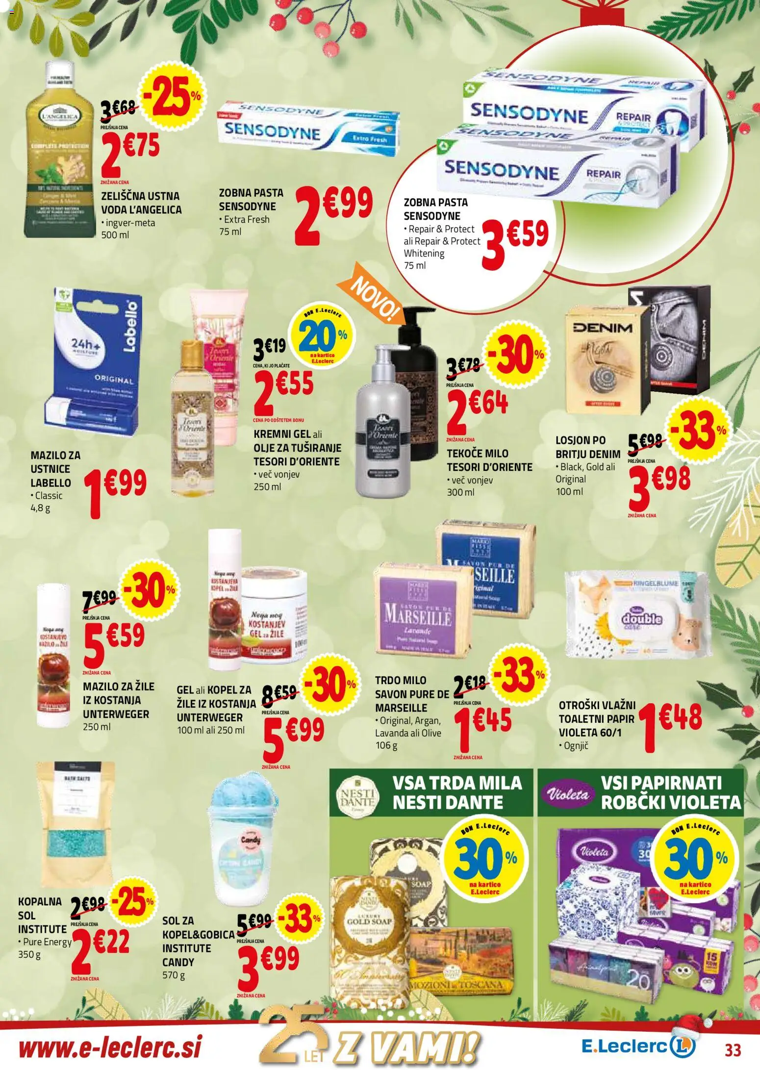 Novi E.leclerc katalog ponudbe – veljaven od 10.12.2025 | Stran: 33 | Izdelki: Tekoče milo, Kopel, Olje, Milo