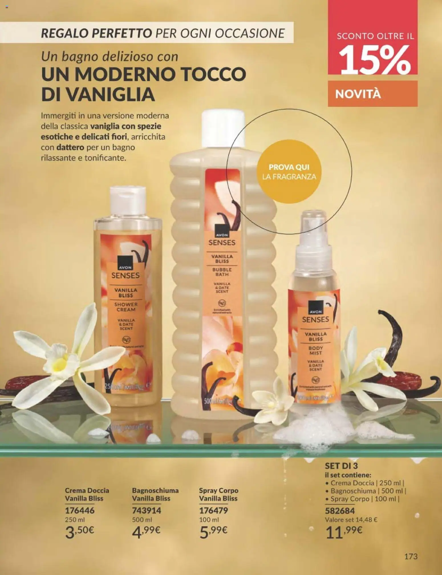 Volantino Avon del 01.02.2026 | Pagina: 173 | Prodotti: Crema, Spezie, Bagno, Doccia