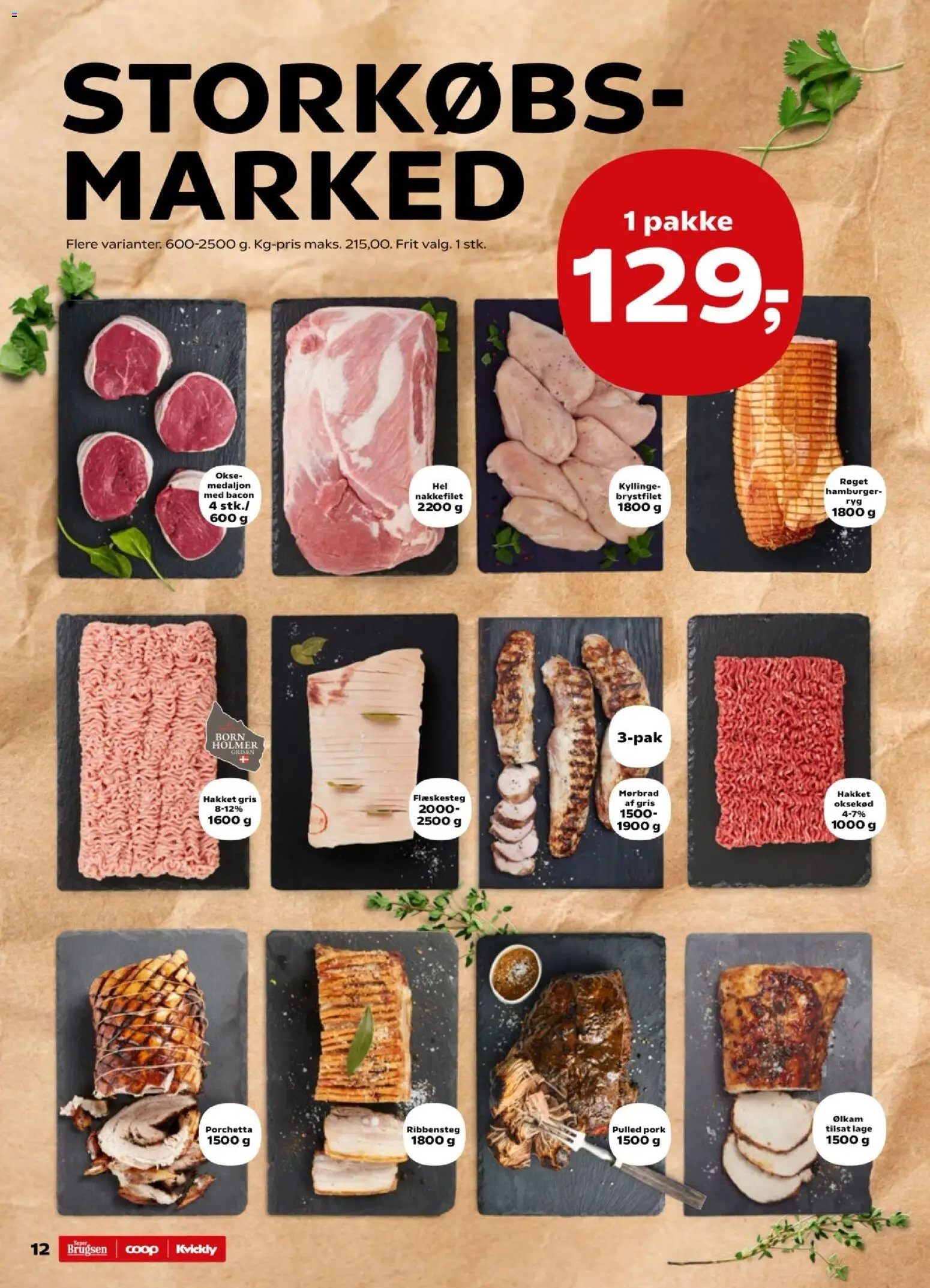 Super Brugsen tilbudsavis – gyldig fra 27.02.2026 | Side: 12 | Produkter: Oksekød, Flæskesteg, Nakkefilet, Bacon