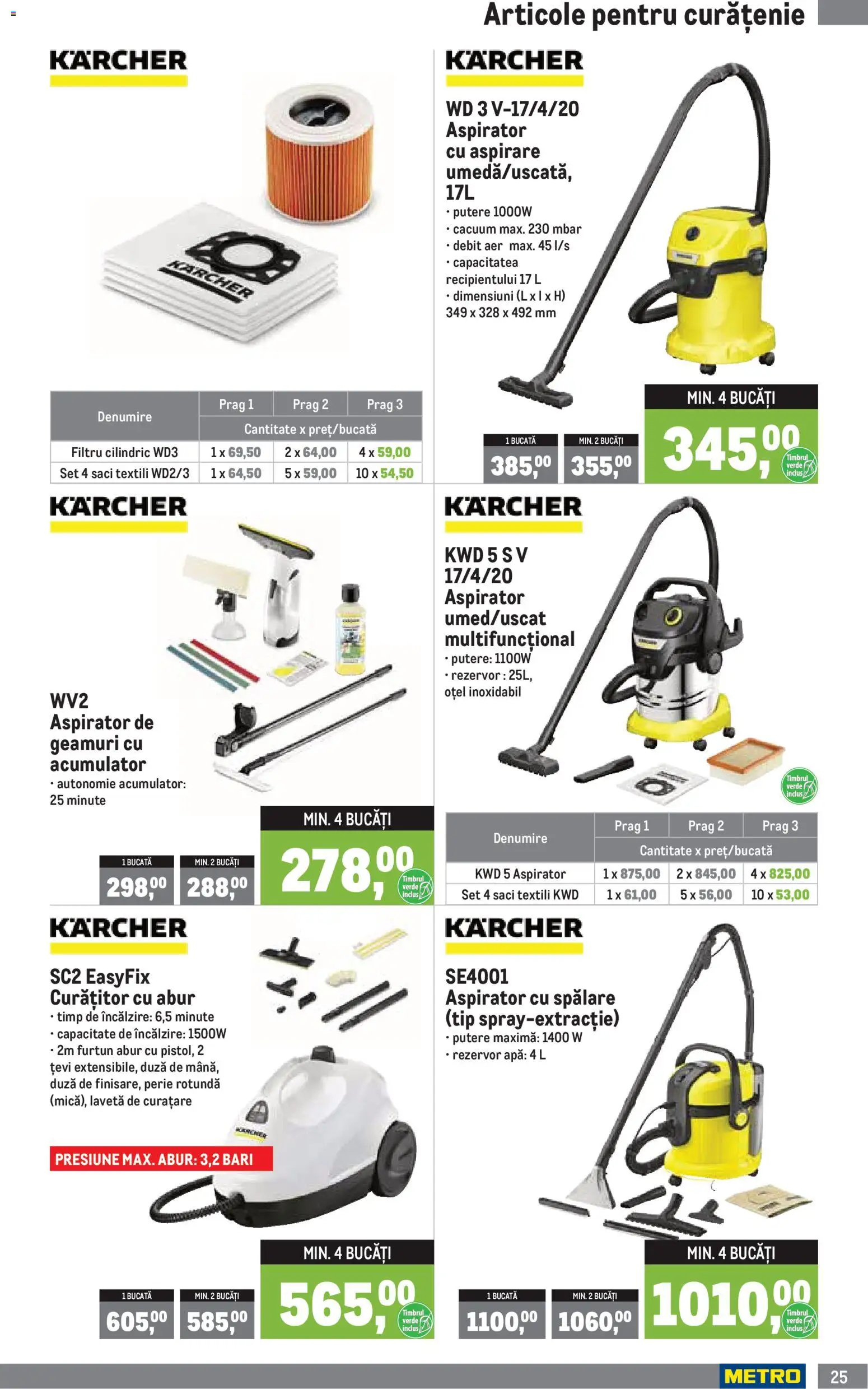 Noul catalog Metro – valabil de la 05.01.2026 | Pagină: 25 | Produse: Aspirator, Perie, Apă