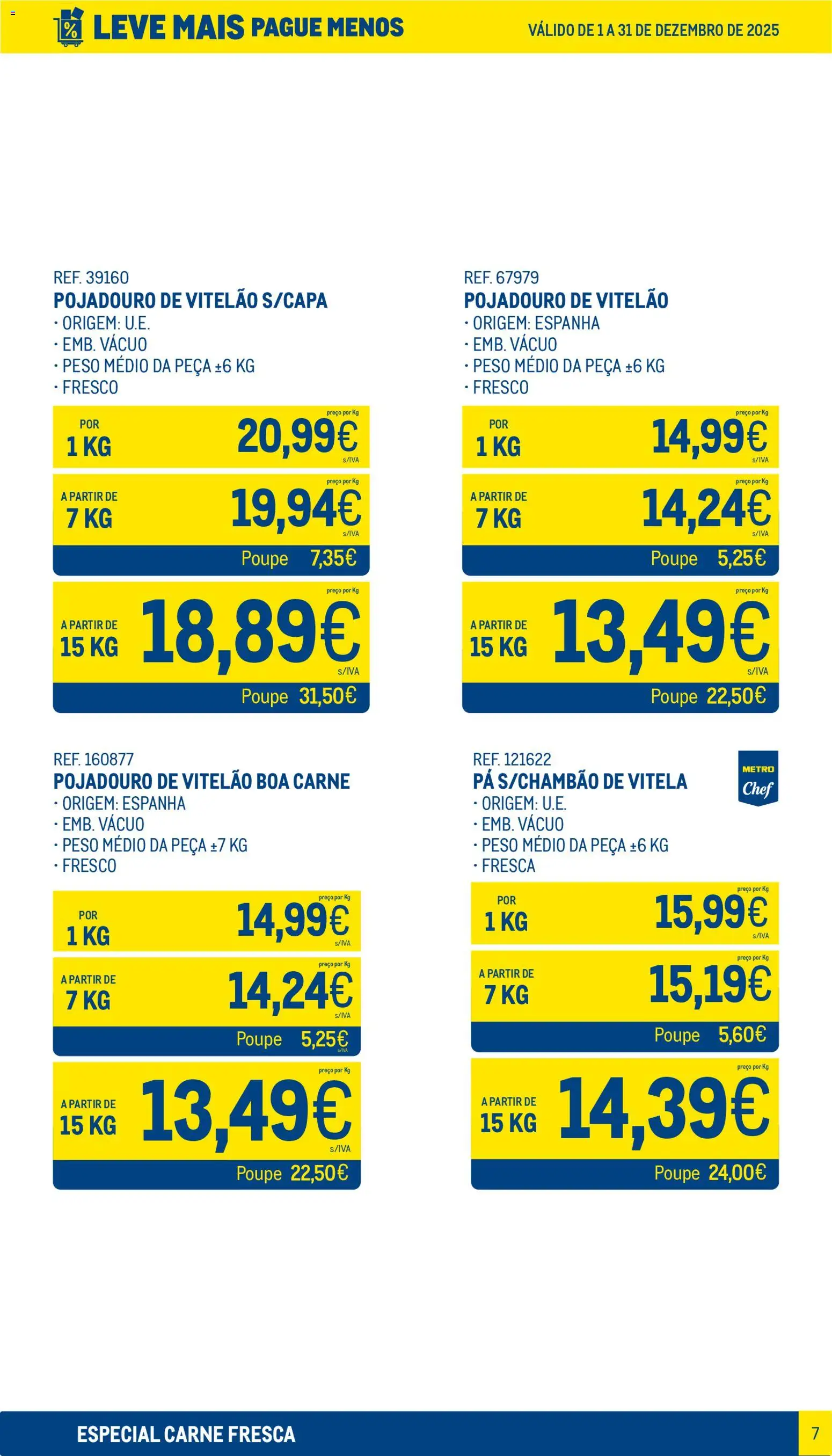 Makro Leve Mais Pague Menos - Carne Fresca │ válido de 01.12.2025 | Página: 7 | Produtos: Vitela, Carne, Pá