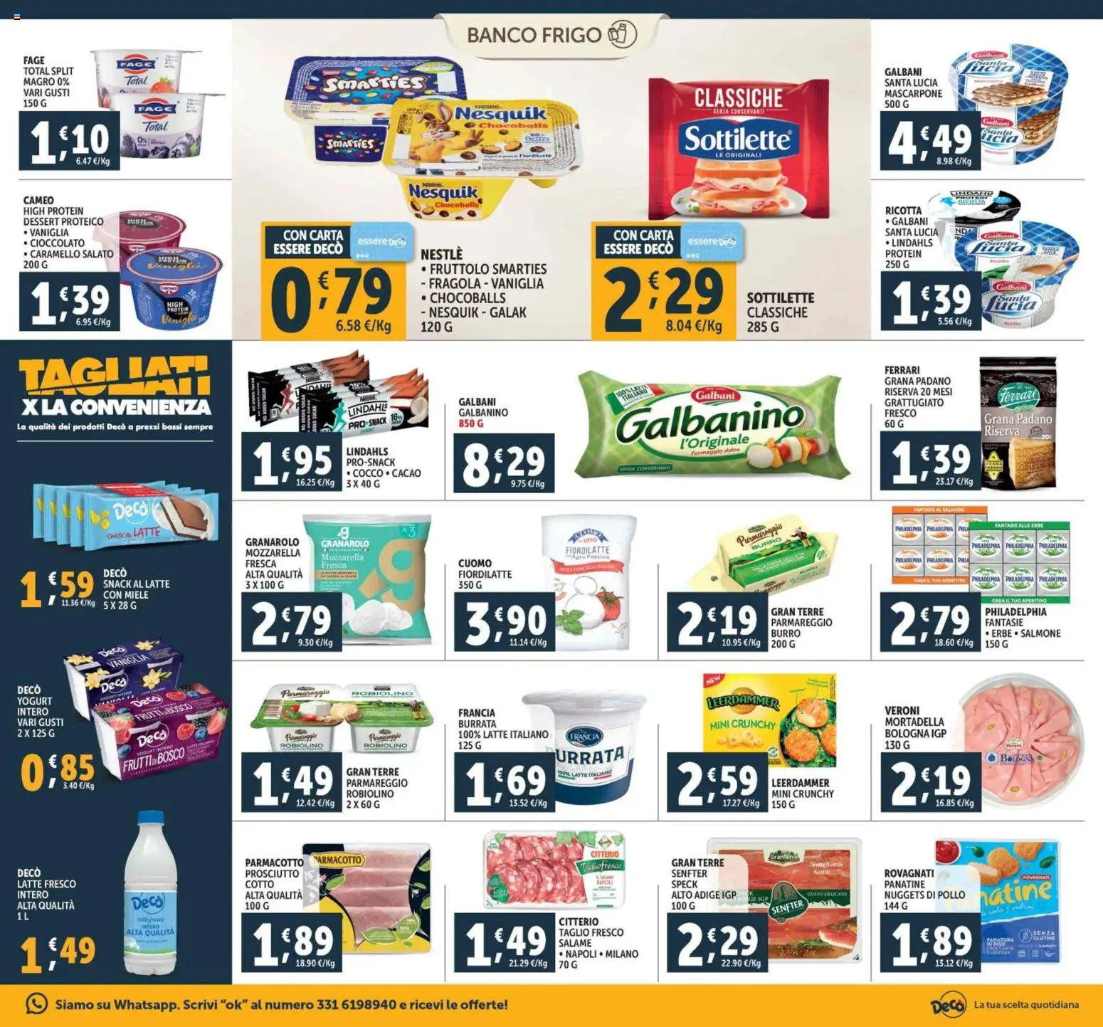 Volantino Decò del 28.10.2025 | Pagina: 9 | Prodotti: Salmone, Burro, Mascarpone, Aperitivo