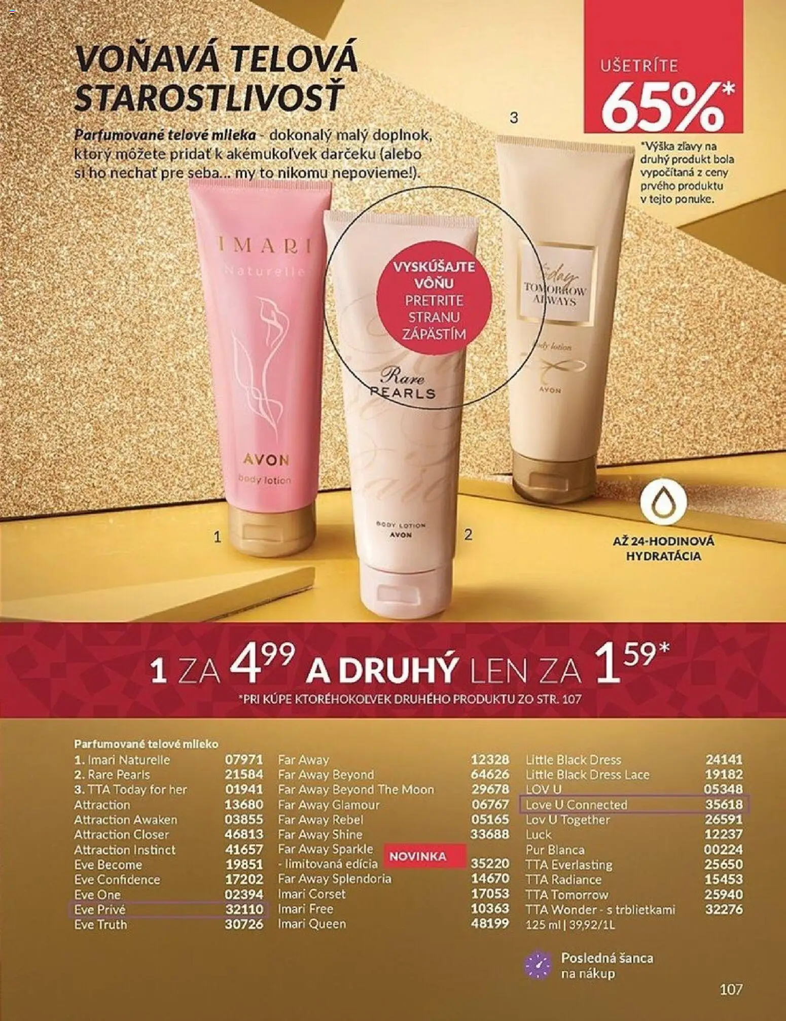 Nové Avon akcie – leták je platný od 01.11.2025 | Strana: 107 | Produkty: Mlieko, Telové mlieko