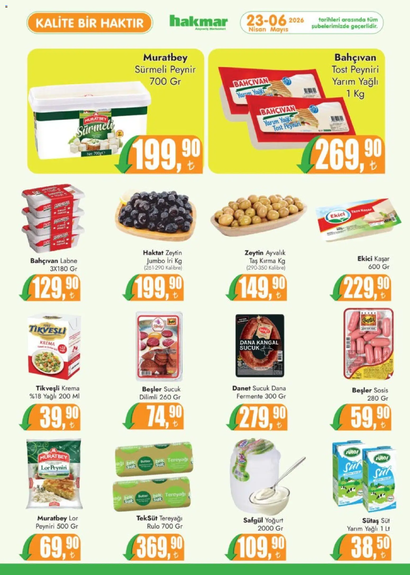 Hakmar Katalog - 23.04.2026 tarihinden itibaren geçerlidir | Sayfa: 3 | Ürünler: Süt, Peynir, Yoğurt, Ekici