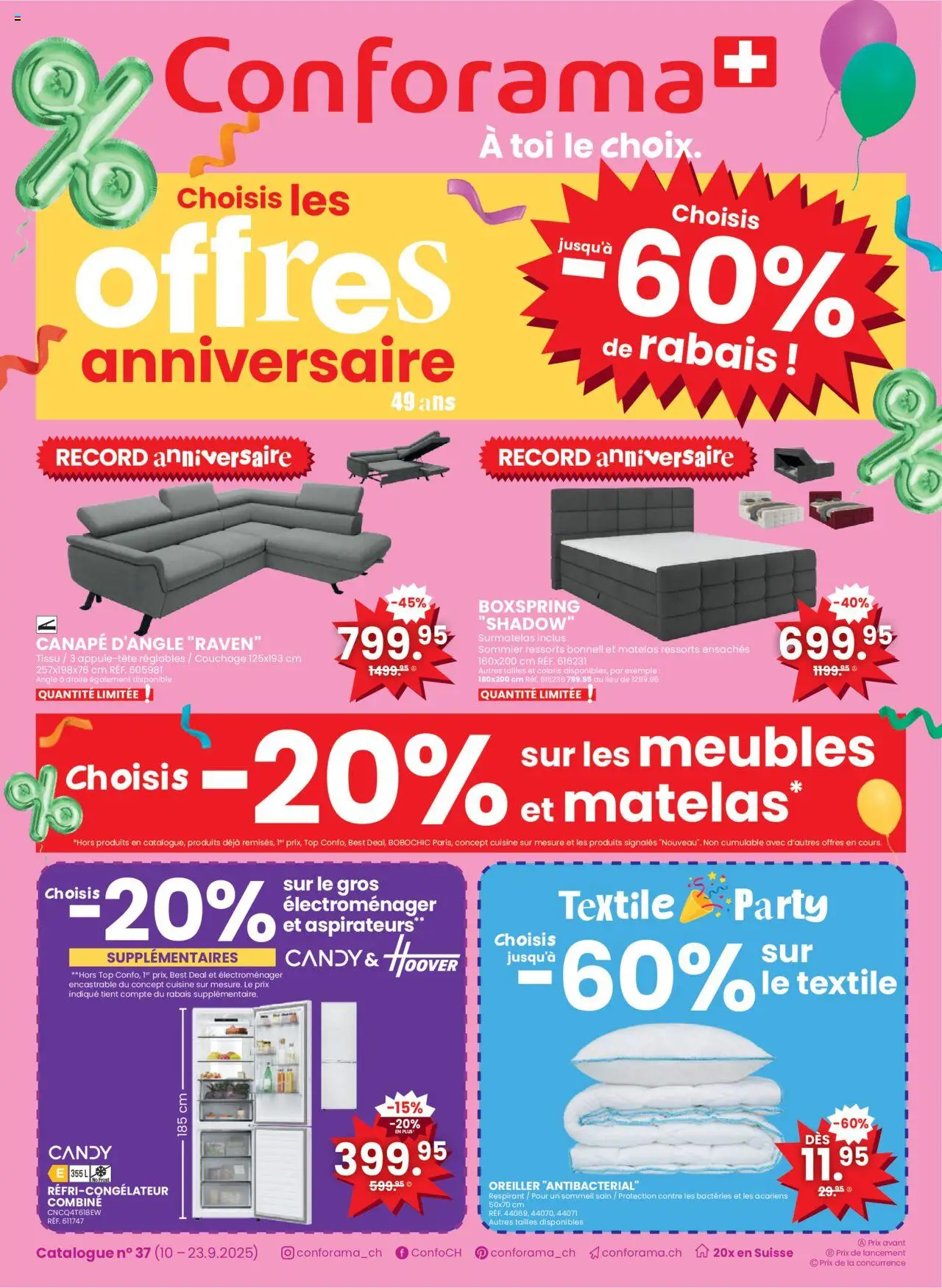 Conforama Aktionen FR – gültig ab 10.09.2025 | Seite: 1 | Produkte: Top