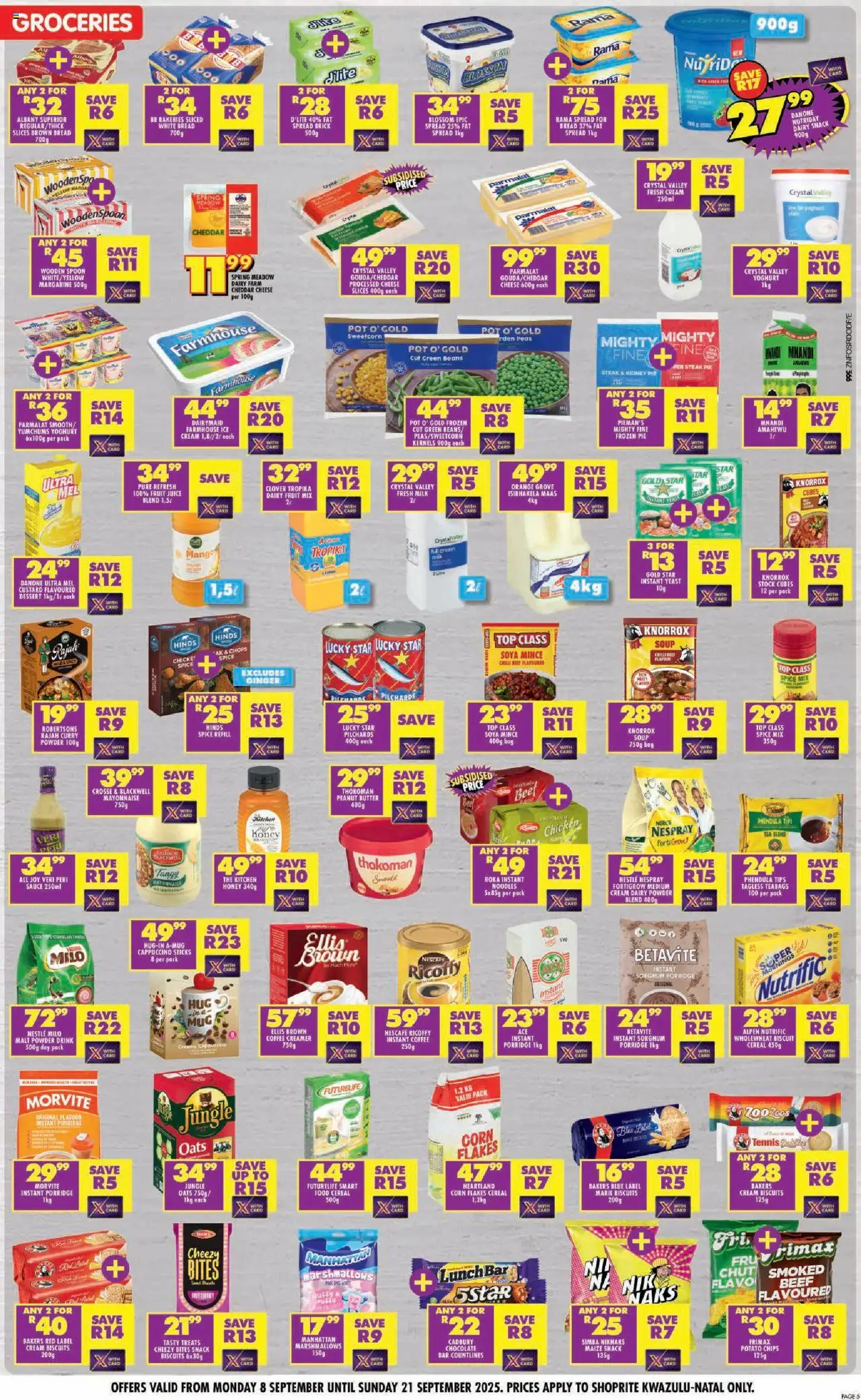 New Shoprite catalogue – valid from 08.09.2025 | Page: 5 | Products: Beans, Chocolate, Beer, Beef
