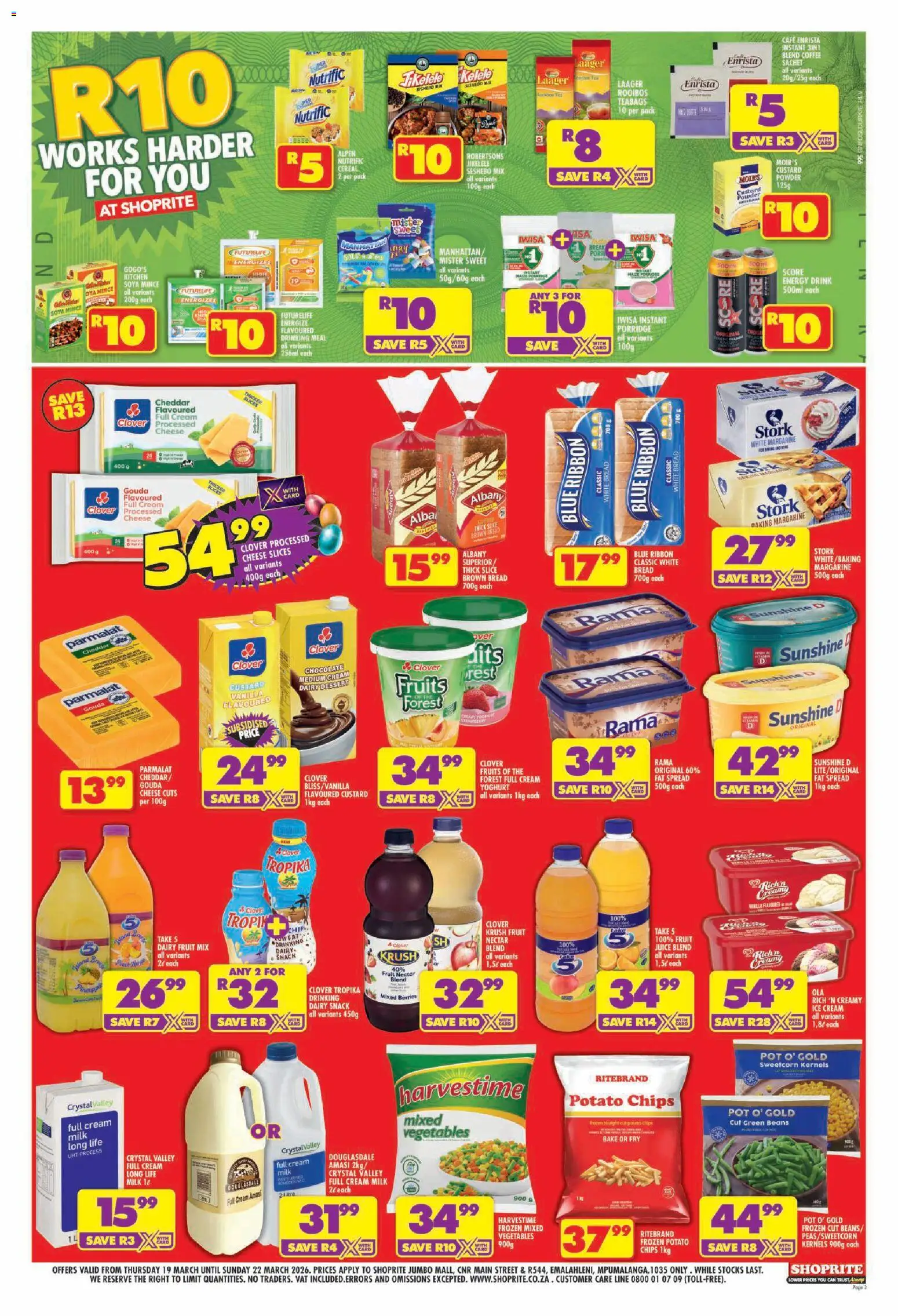 New Shoprite - Gauteng - Easter Deals Store Opening Jumbo Mall  catalogue – valid from 19.03.2026 | Page: 3 | Products: Cake, Beans, Yoghurt, Vegetables