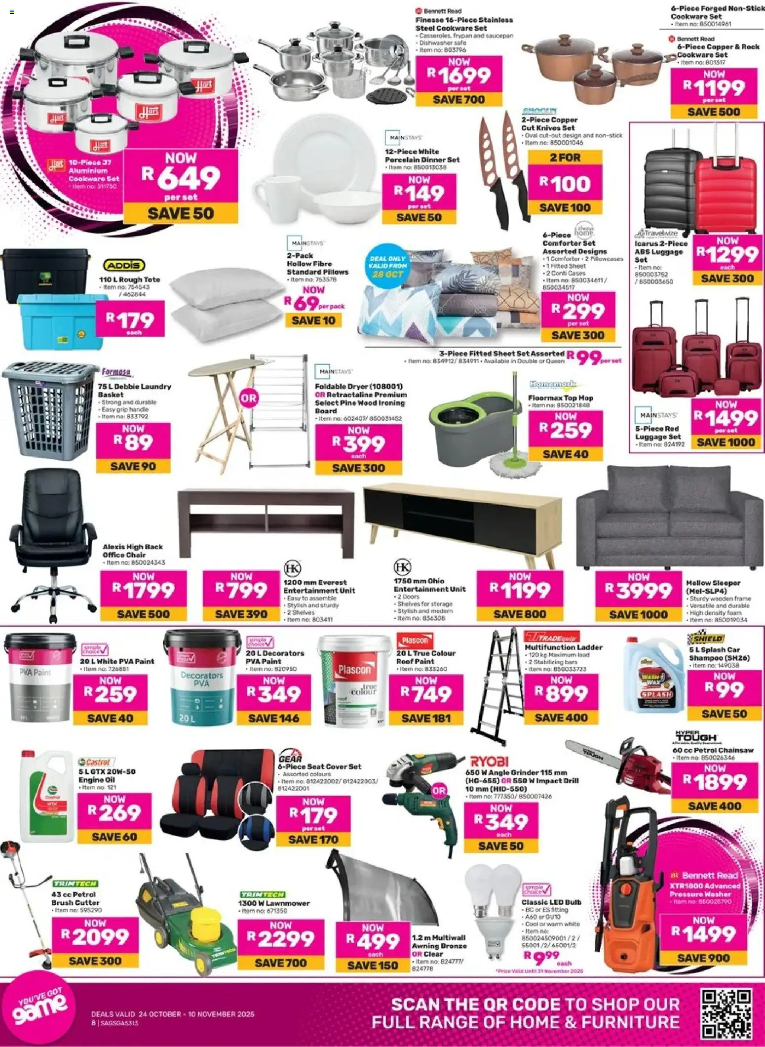 New Game catalogue – valid from 24.10.2025 | Page: 8 | Products: Cover, Dryer, Basket, Foam
