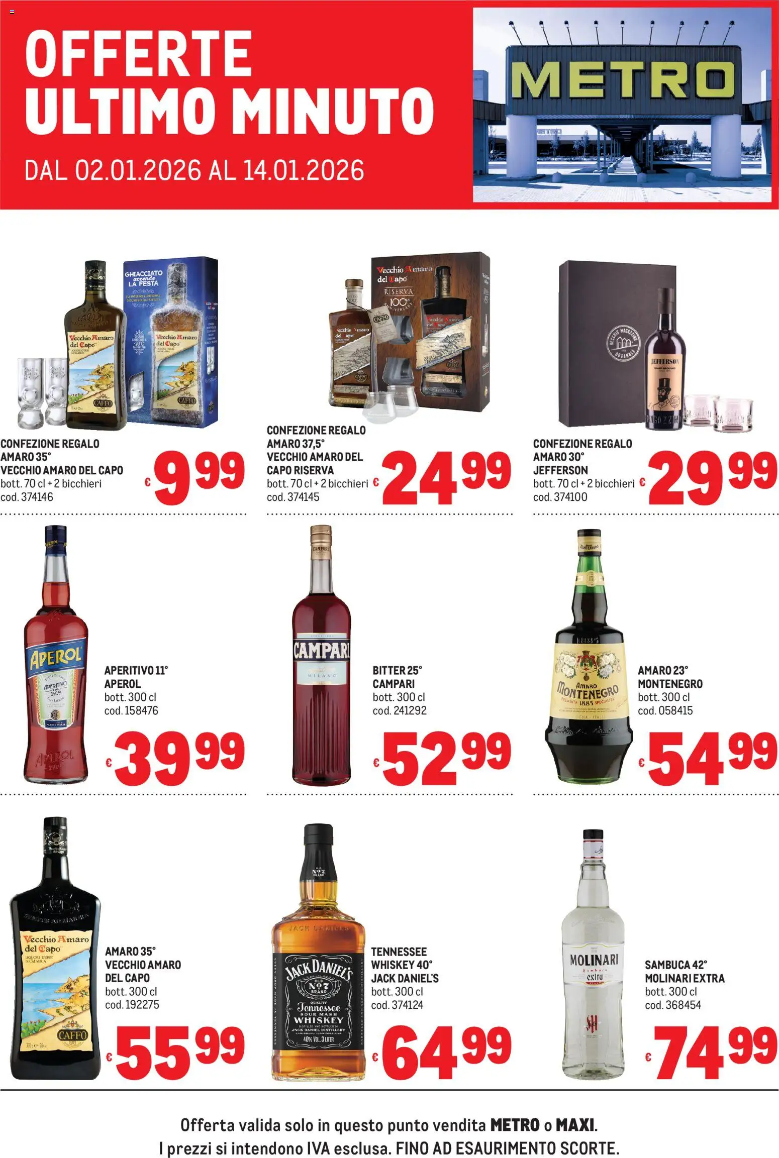 Volantino Metro del 02.01.2026 | Pagina: 2 | Prodotti: Aperol, Liquore, Amaro, Aperitivo