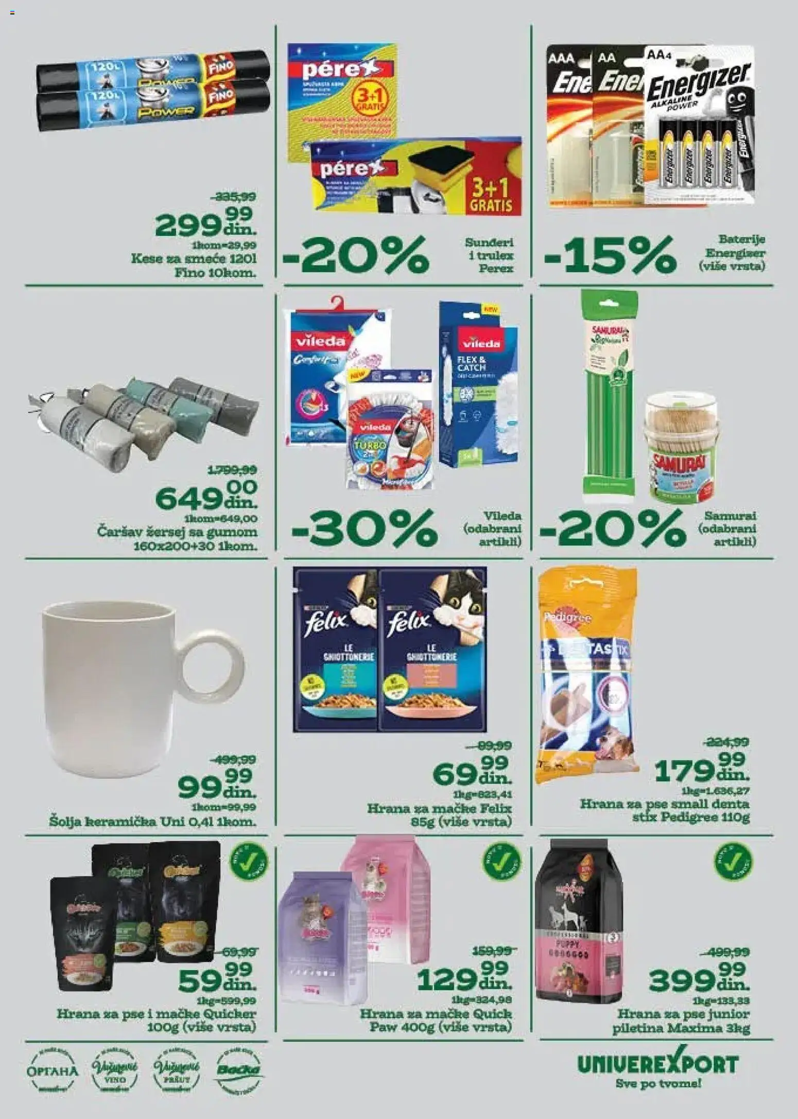 Univerexport katalog - važi od 10.11.2025 | Strana: 25 | Proizvode: Pedigree, Hrana za pse, Vileda, Baterije