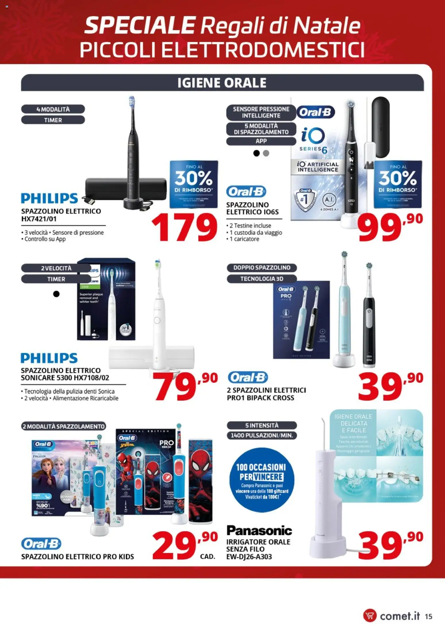 Volantino Comet del 01.12.2025 | Pagina: 15 | Prodotti: Spazzolino, Irrigatore, Spazzolino elettrico