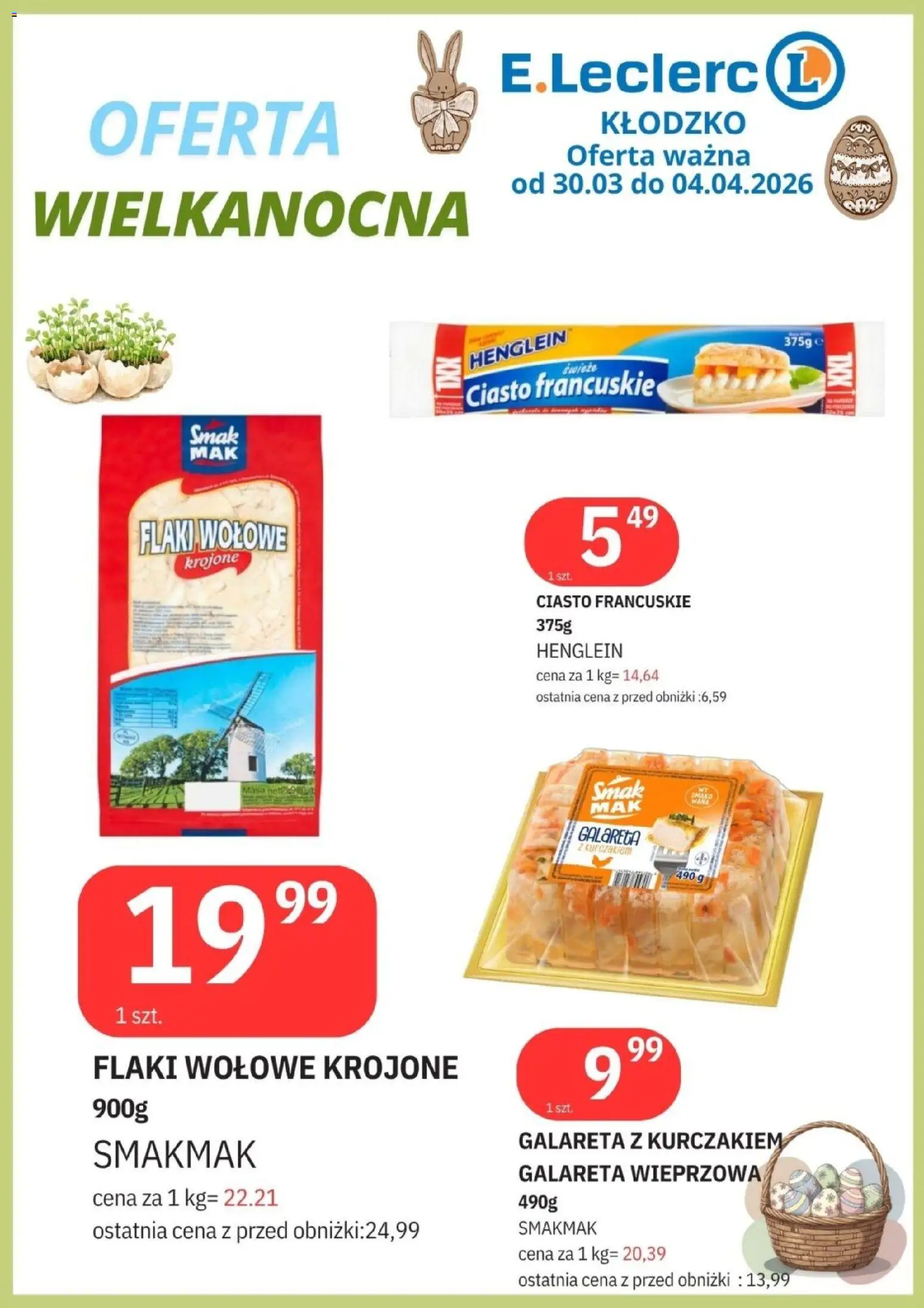 E.Leclerc gazetka - Kłodzko I od 30.03.2026 | Strona: 8 | Produkty: Ciasto francuskie, Ciasto, Flaki, Flaki wołowe