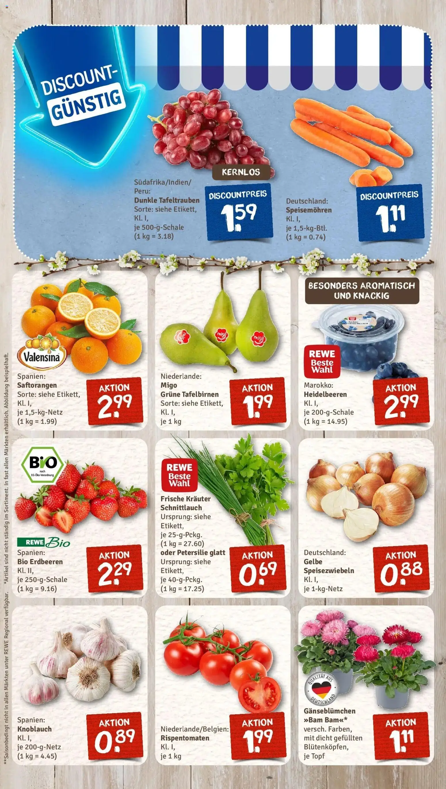 Rewe Prospekt Wunstorf / Luthe	 – gültig ab 30.03.2026 | Seite: 6 | Produkte: Heidelbeeren, Valensina, Knoblauch, Petersilie